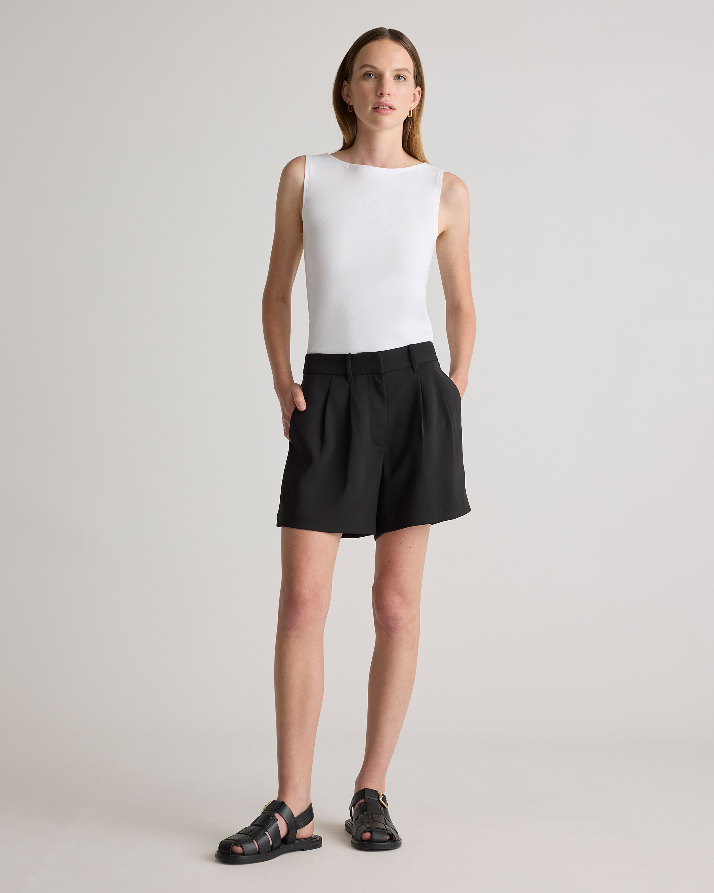 Stretch Cotton Jersey Boat Neck Tank