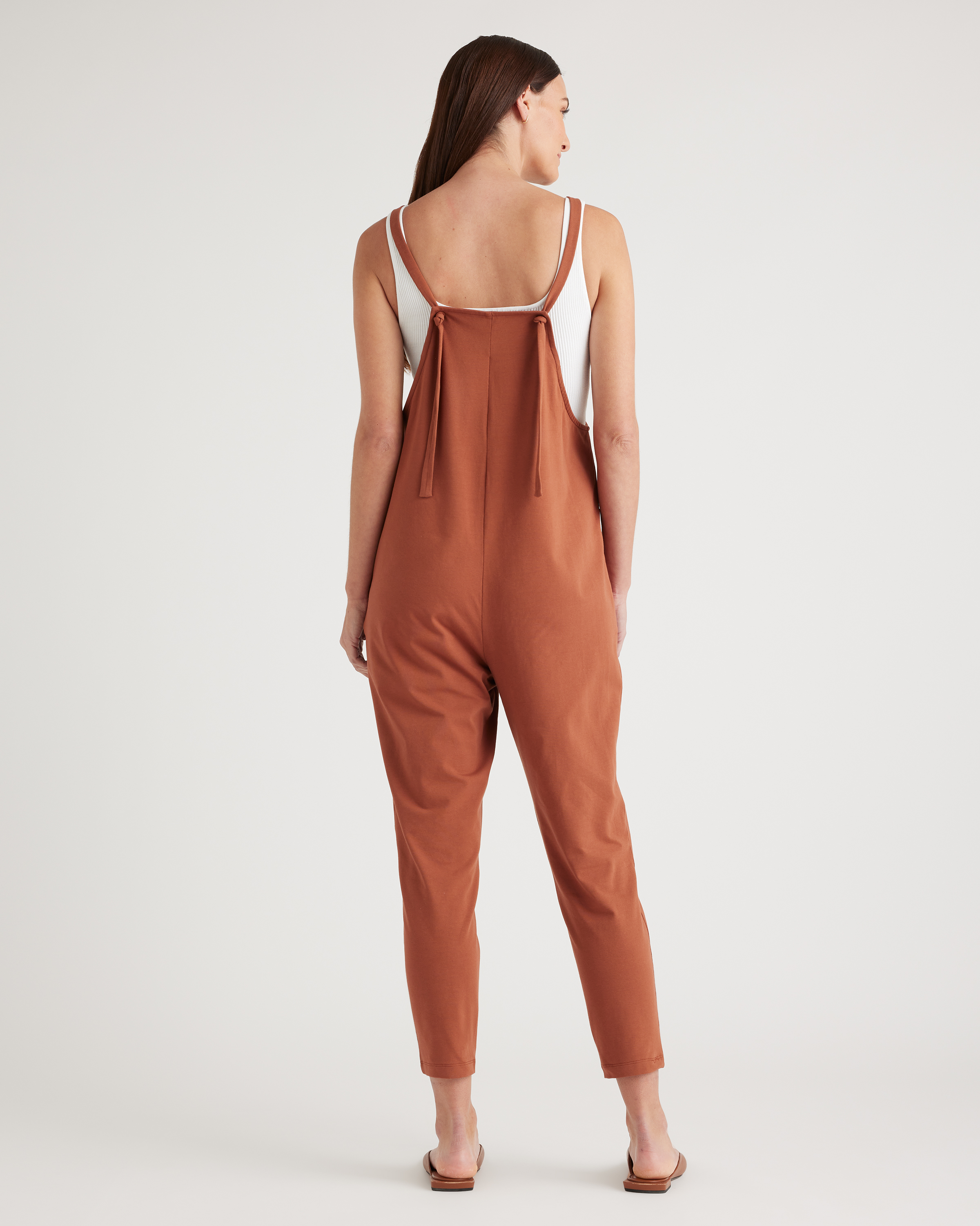 Women's Maternity Overalls in Rust, Size Large, Organic Cotton thumbnail 5