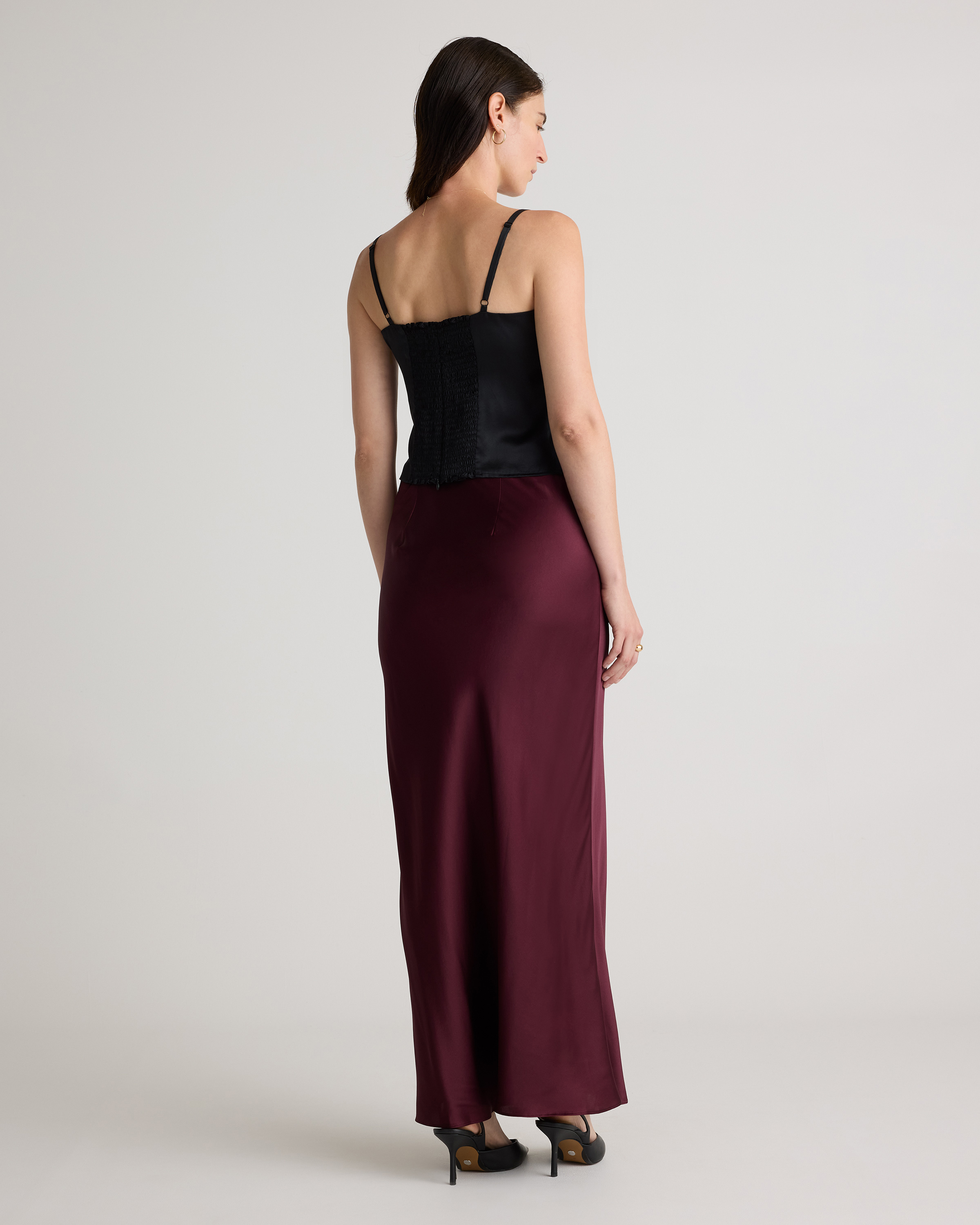 Outfit Ideas Maroon Circle Skirt Dress Silk Skirt Outfit Ideas