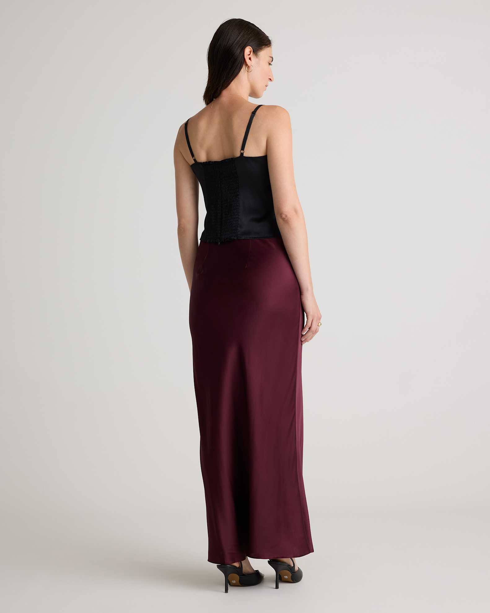 Outfit Ideas Maroon Circle Skirt Dress Silk Skirt Outfit Ideas