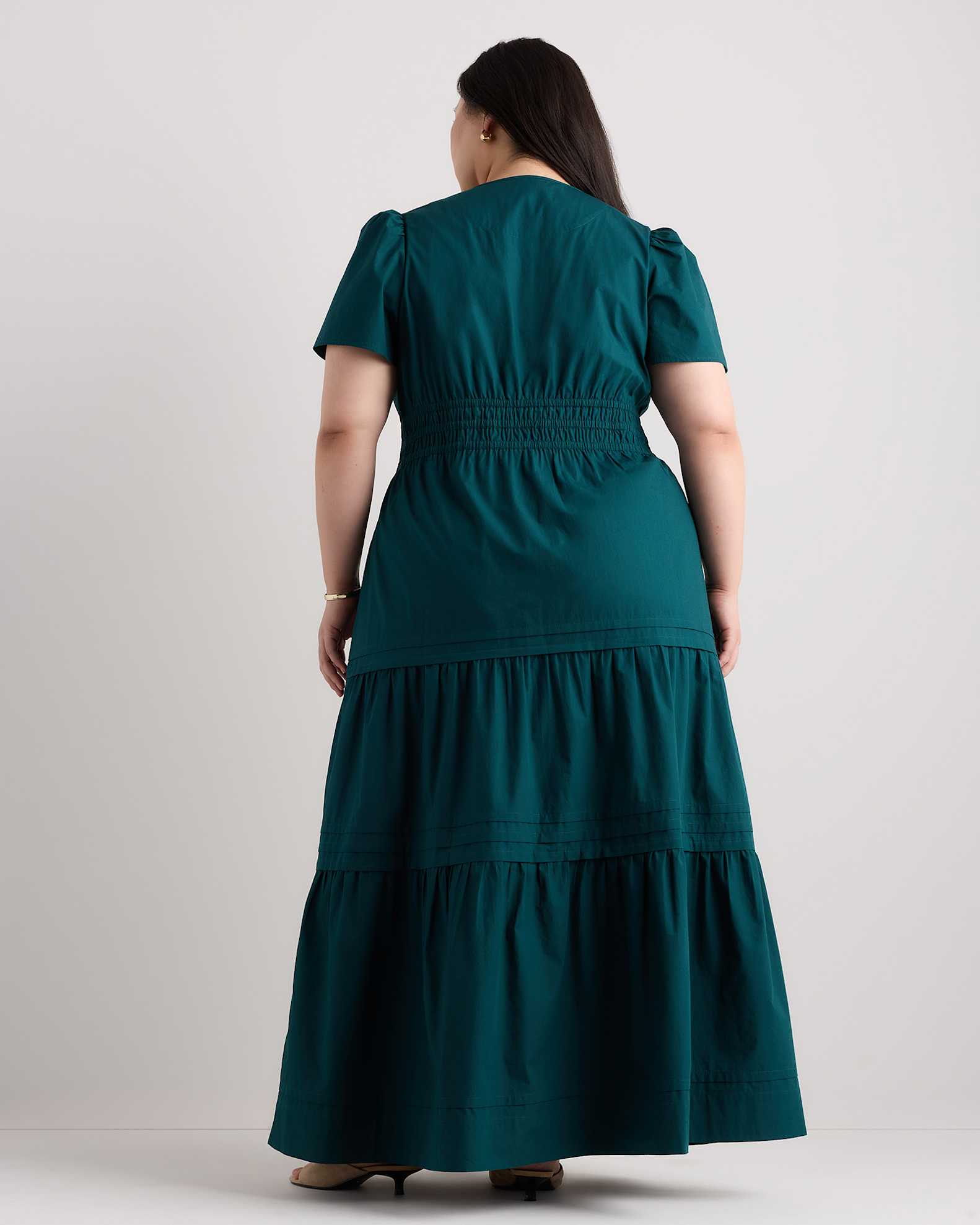 100% Organic Cotton Tiered Maxi Dress - Plus Size in Ocean Green 100% Organic Cotton Tiered Maxi Dress - Plus Size in Ocean Green
