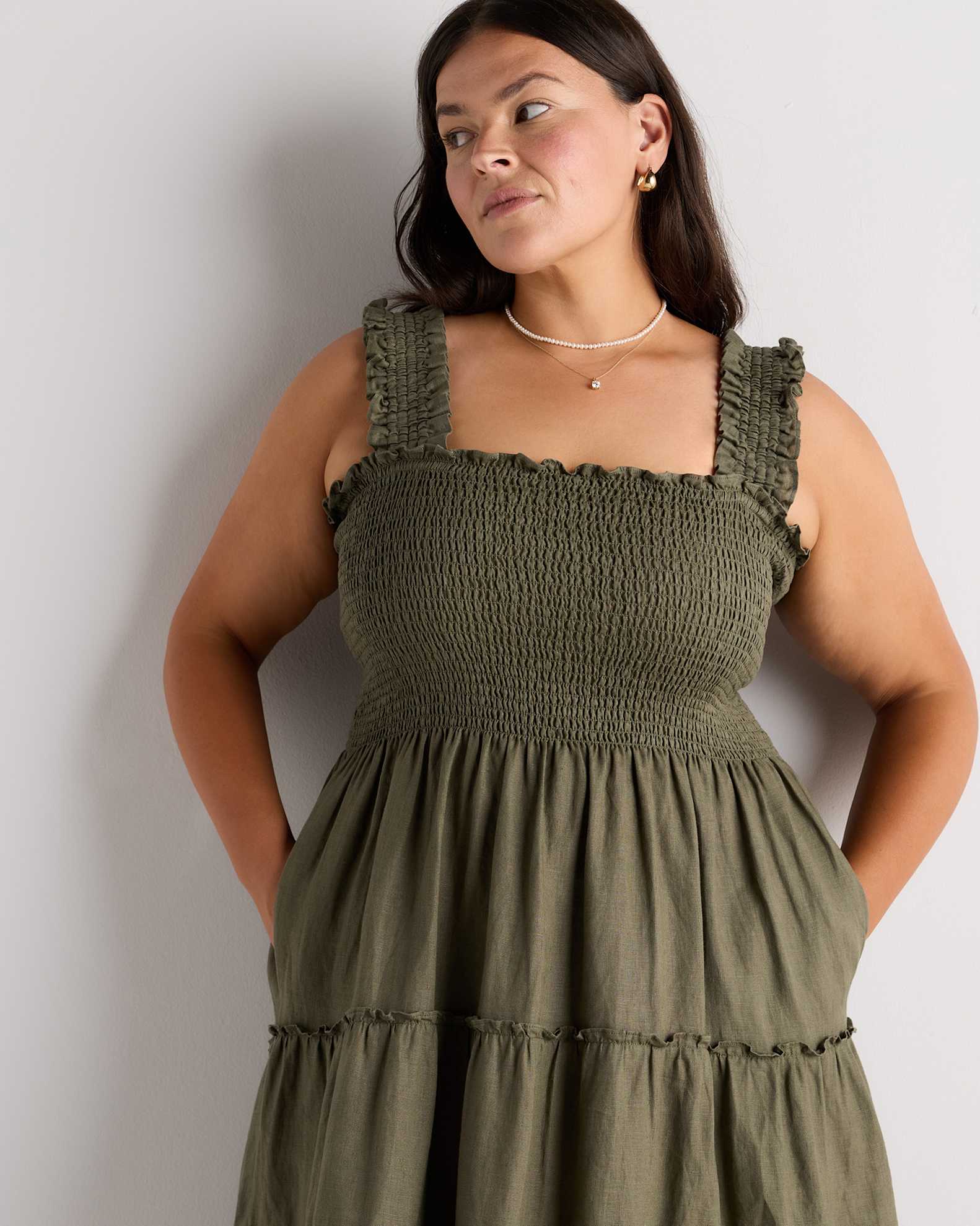 plus size smocked midi dress Unique Vintage Plus Size Green & Strawberry Print Smocked Bodice Midi Dress