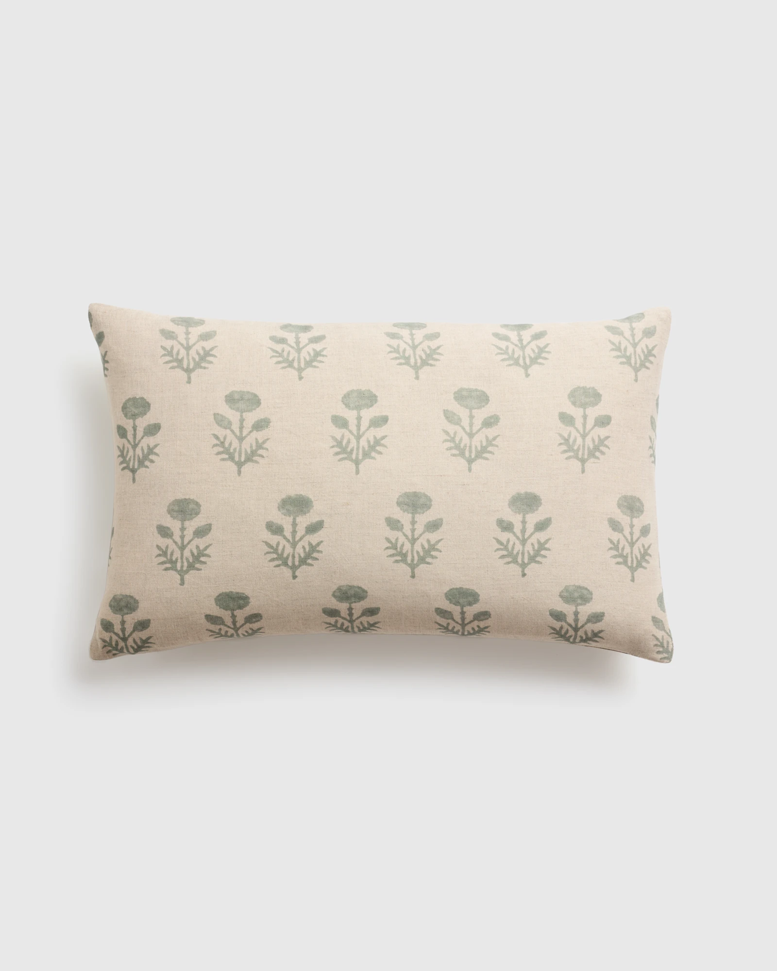 Linen Blend Block Print Pillow Cover