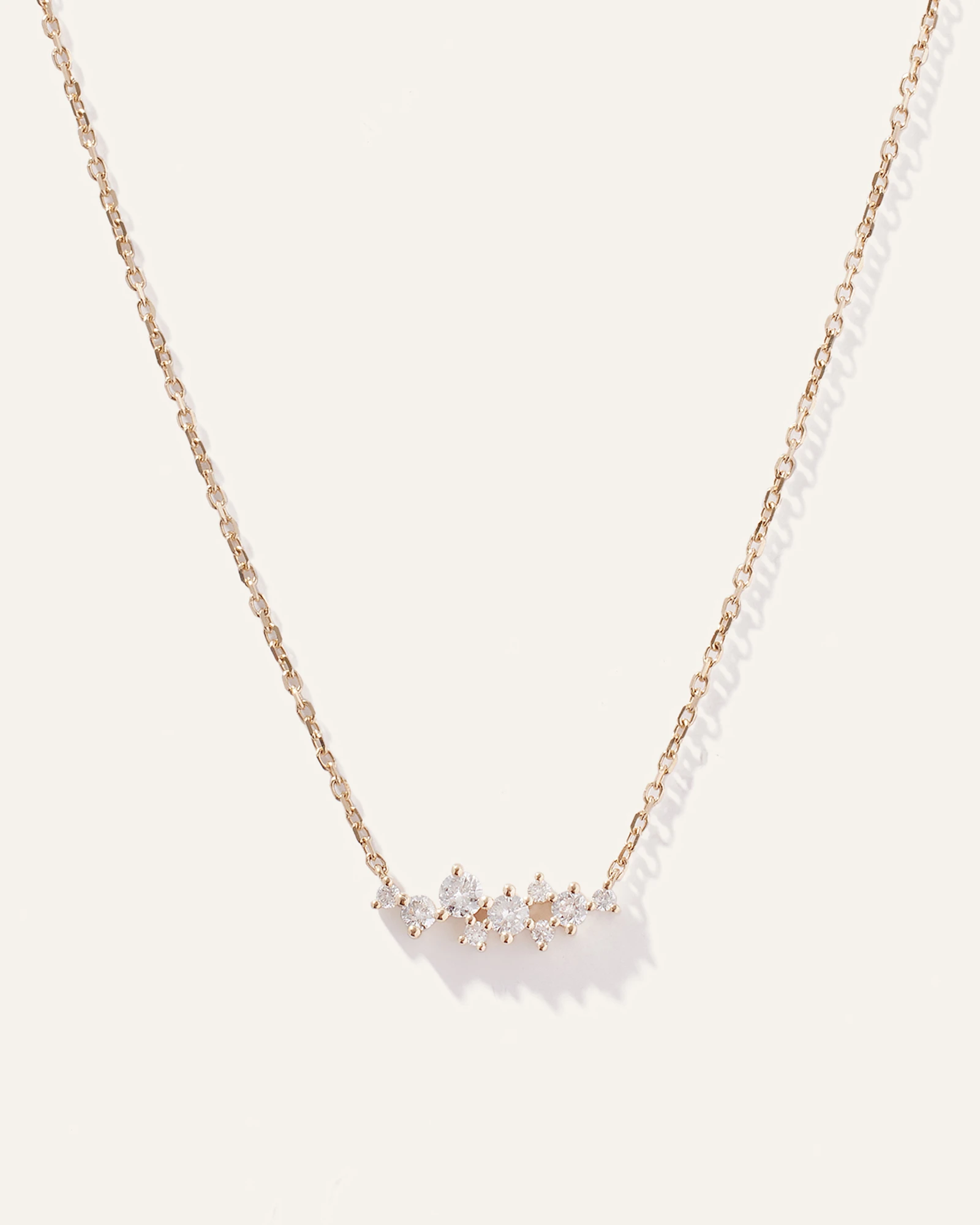 14K Gold Diamond Scatter Necklace in Yellow Gold