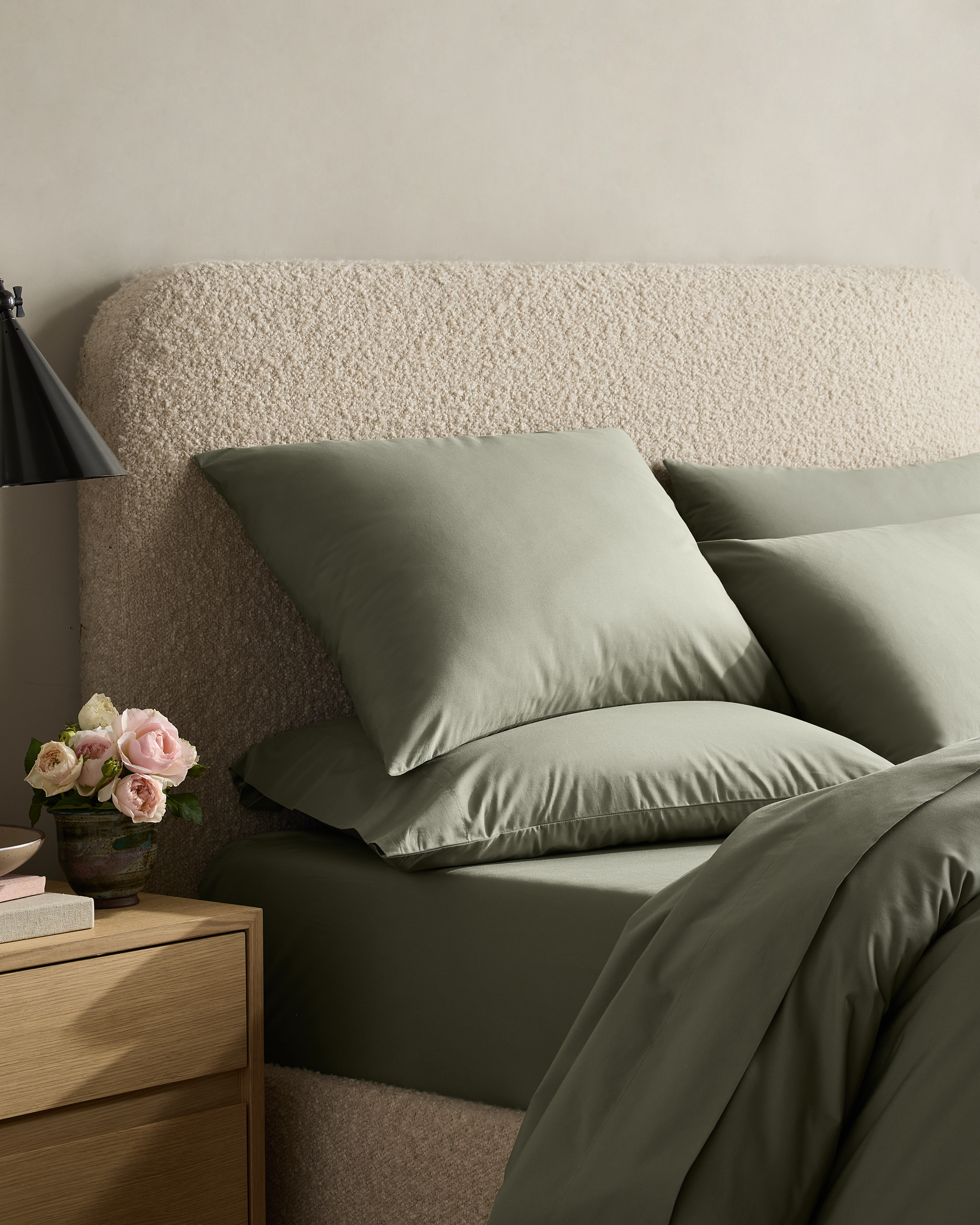 Dried Sage Organic Crisp Percale Sham Set