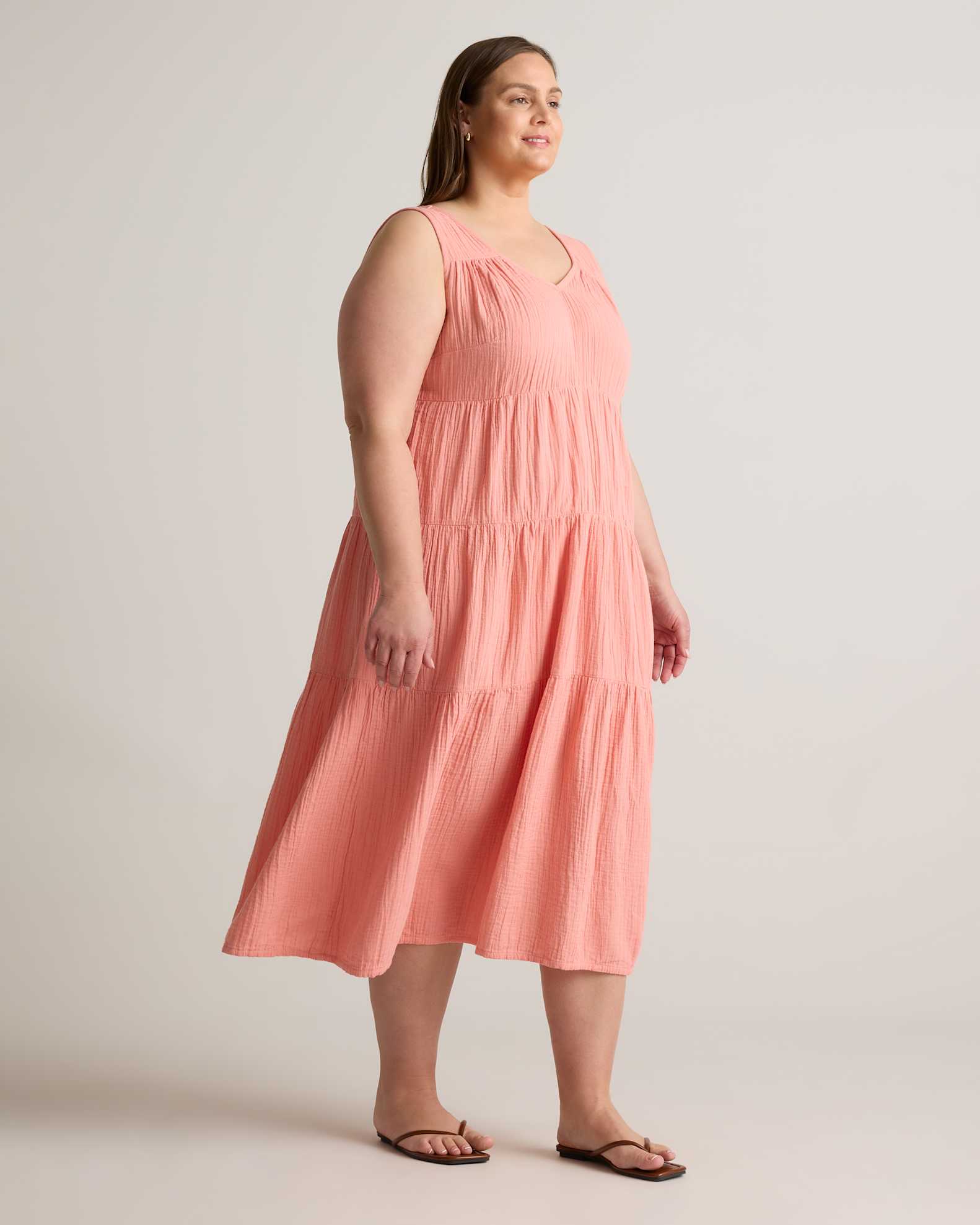 Women's Gauze Tiered Maxi Dress in Indigo Blue, Size 3X, Organic Cotton by Quince Women's Gauze Tiered Maxi Dress in Indigo Blue, Size 3X, Organic Cotton by Quince