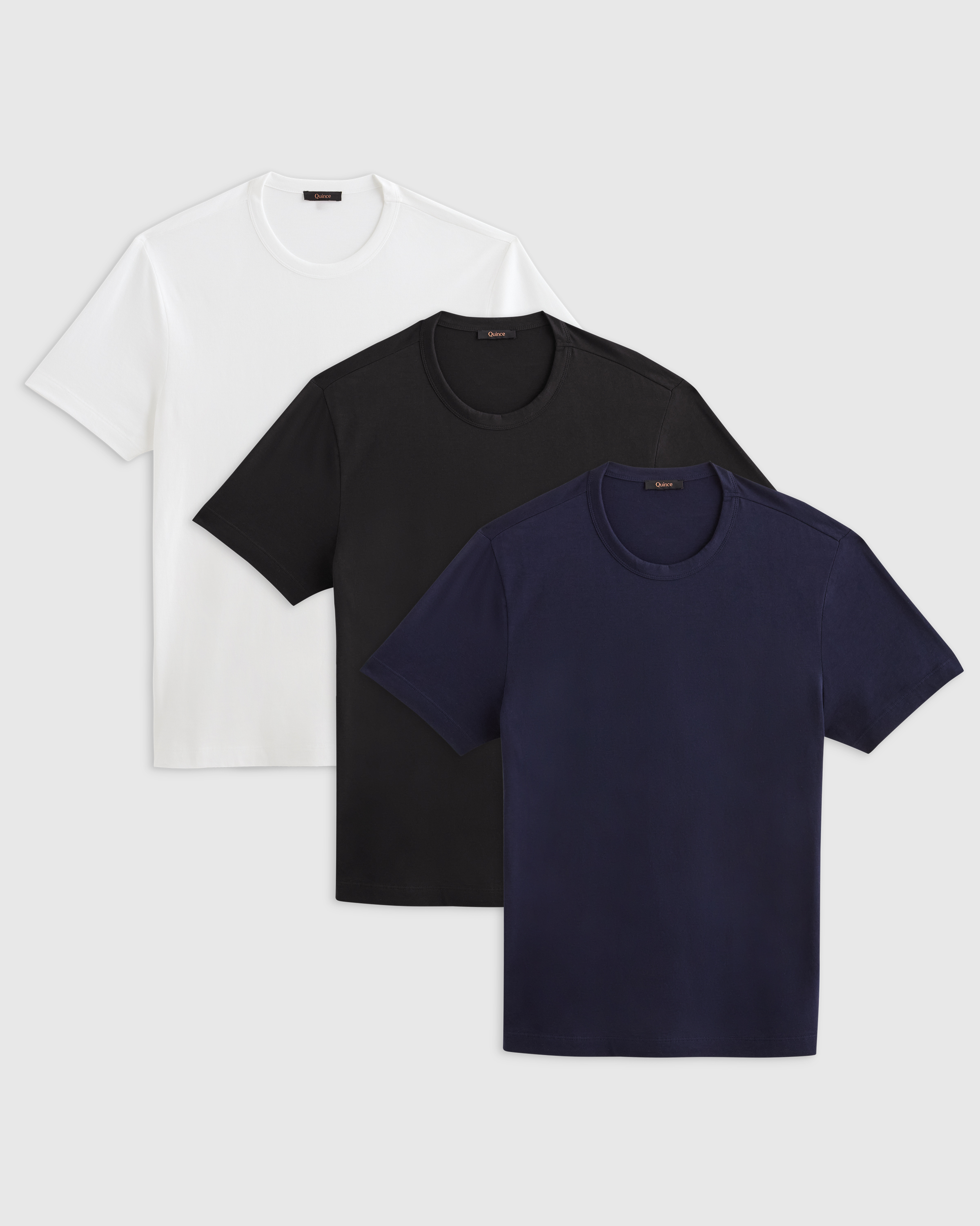 White 100% Pima Cotton Luxe Touch Tee 3 Pack Bundle