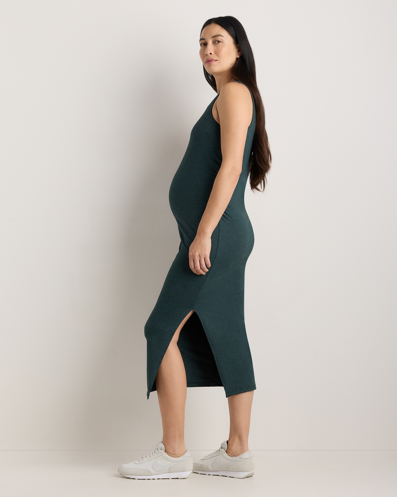 green maternity midi dress Mint Green Smocked Tie Strap Maternity Midi Dress – PinkBlush