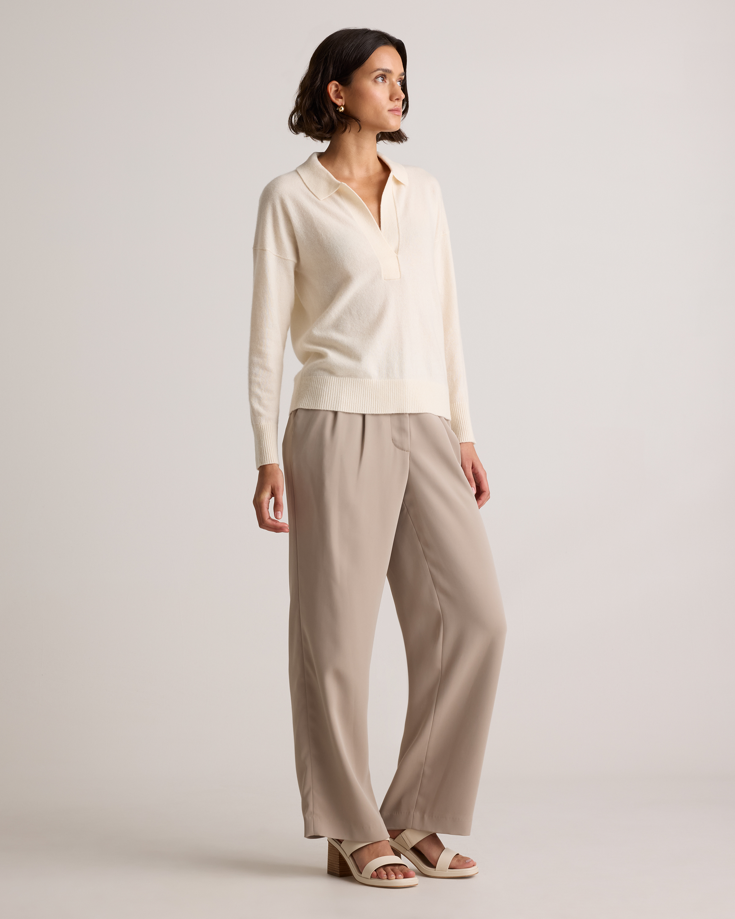 Women's Mongolian Cashmere Polo Sweater