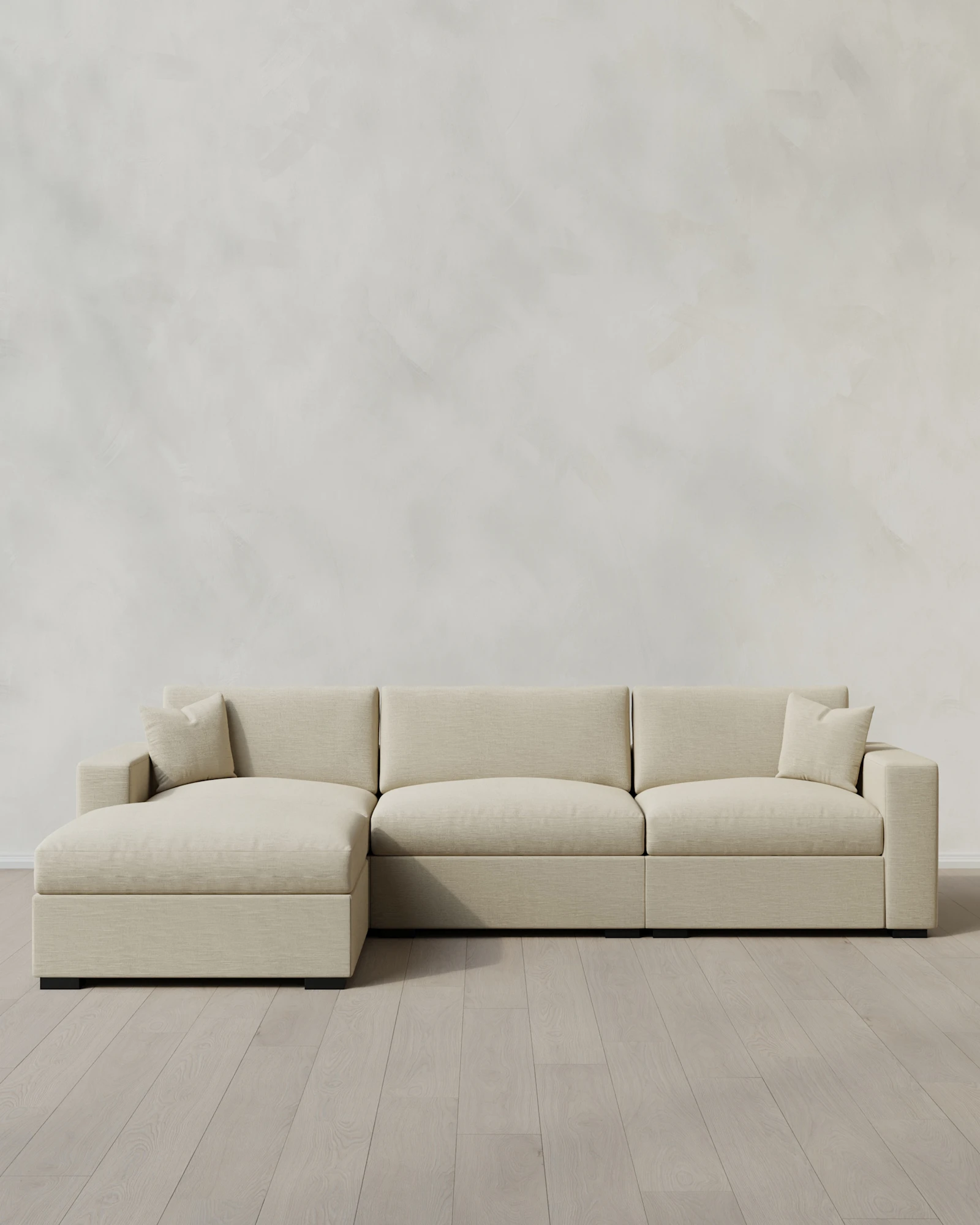Oasis 4-Piece Chaise Sectional in Performance Linen