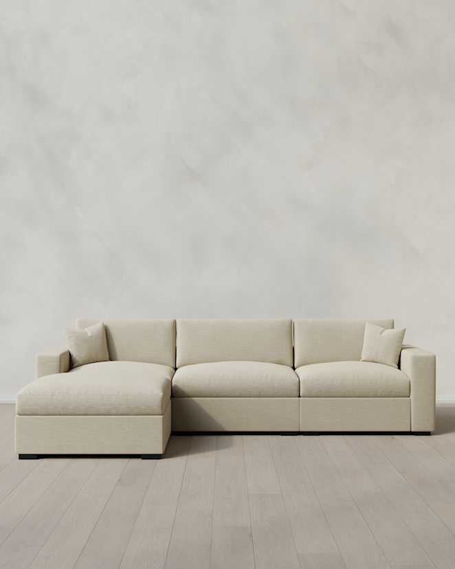 4-Piece Modular Chaise Sectional Sand