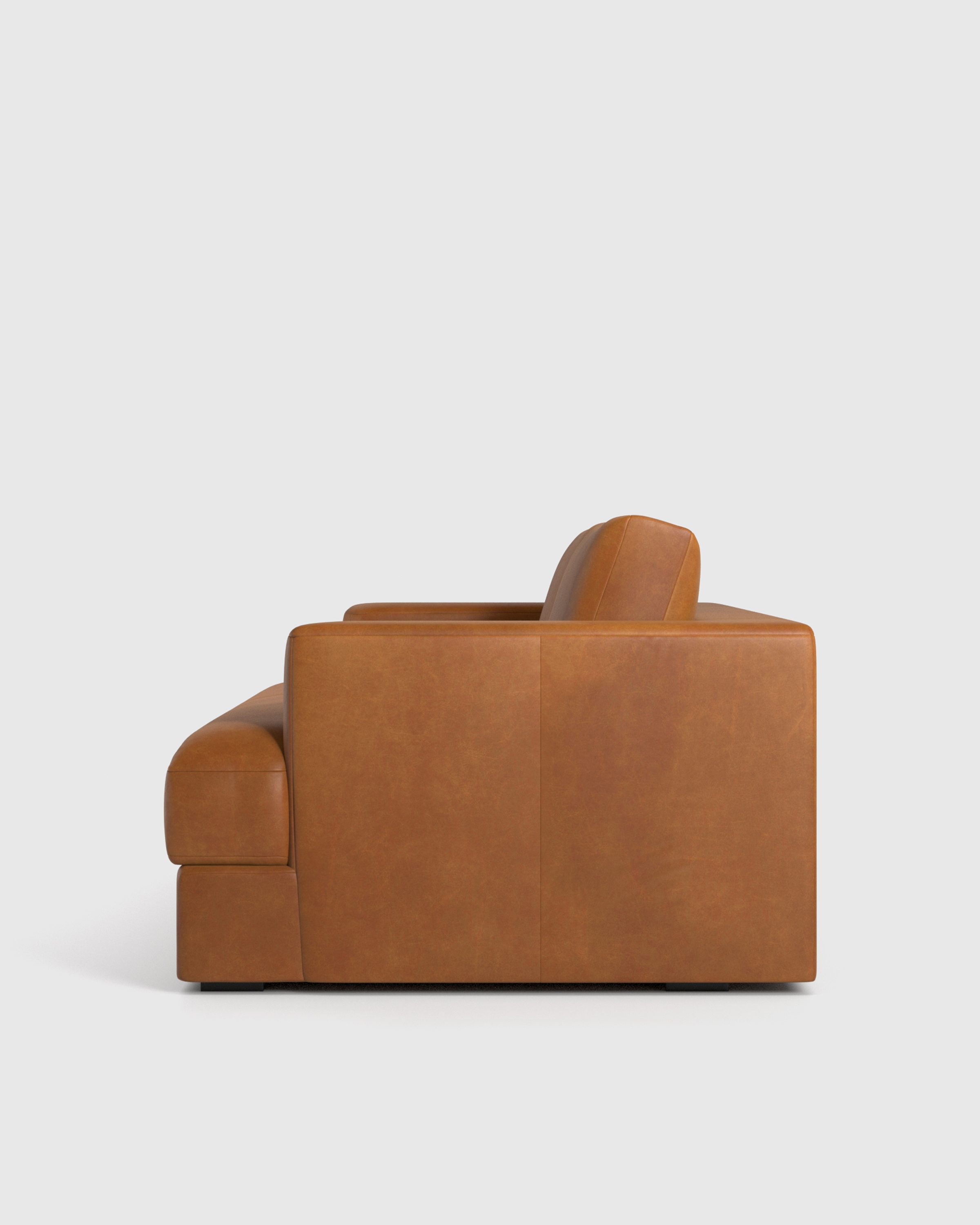 Genuine Leather Track Arm Sofa