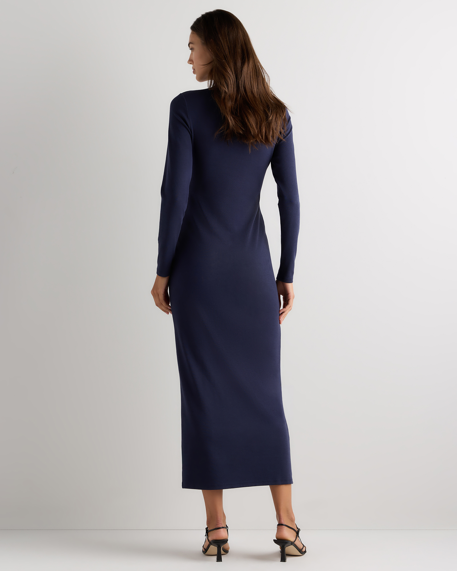 navy knit maxi dress Navy Ribbed Knit Mock Neck Maxi Dress  PinkBlush