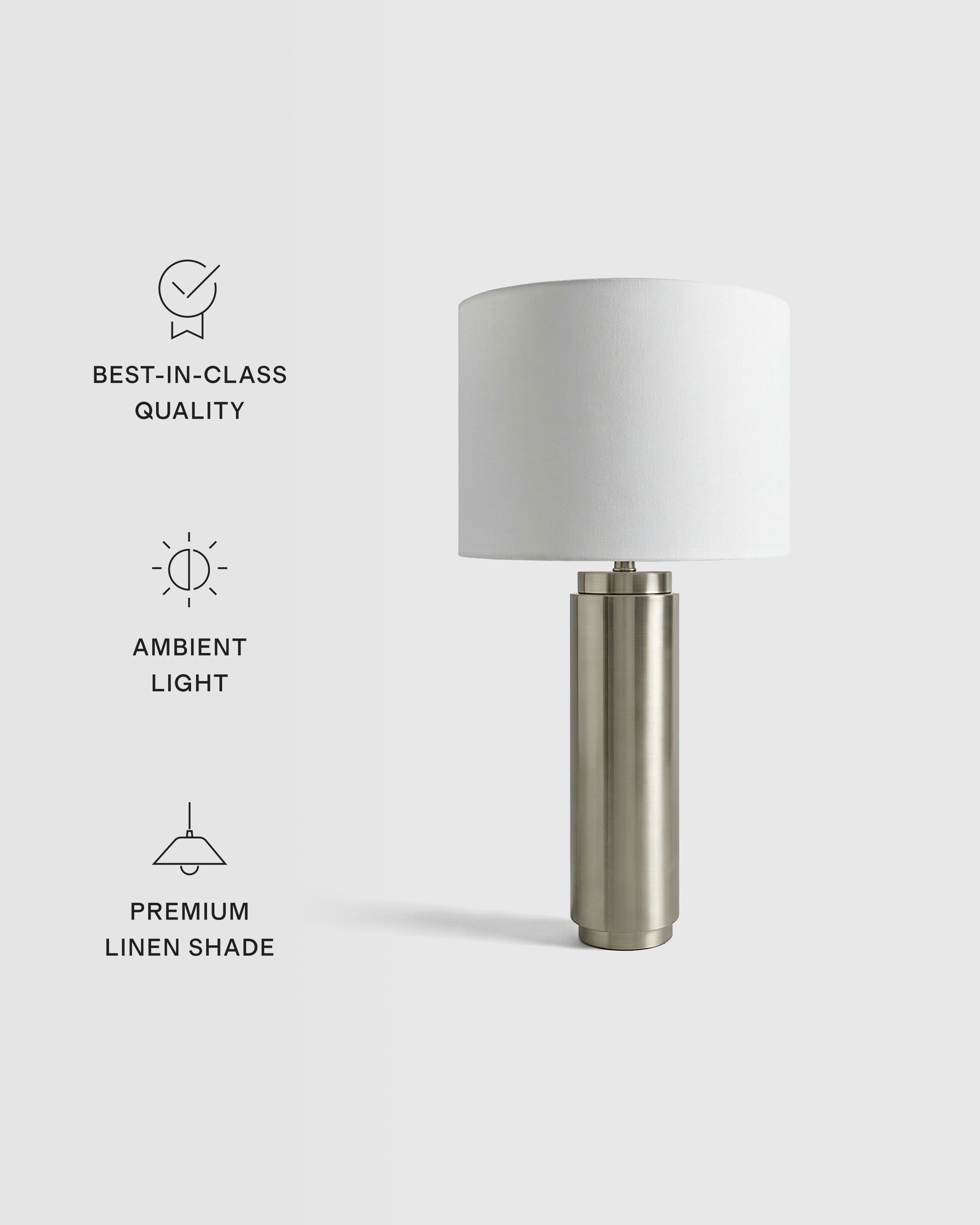 Column Metal Table Lamp Nickle - Icons