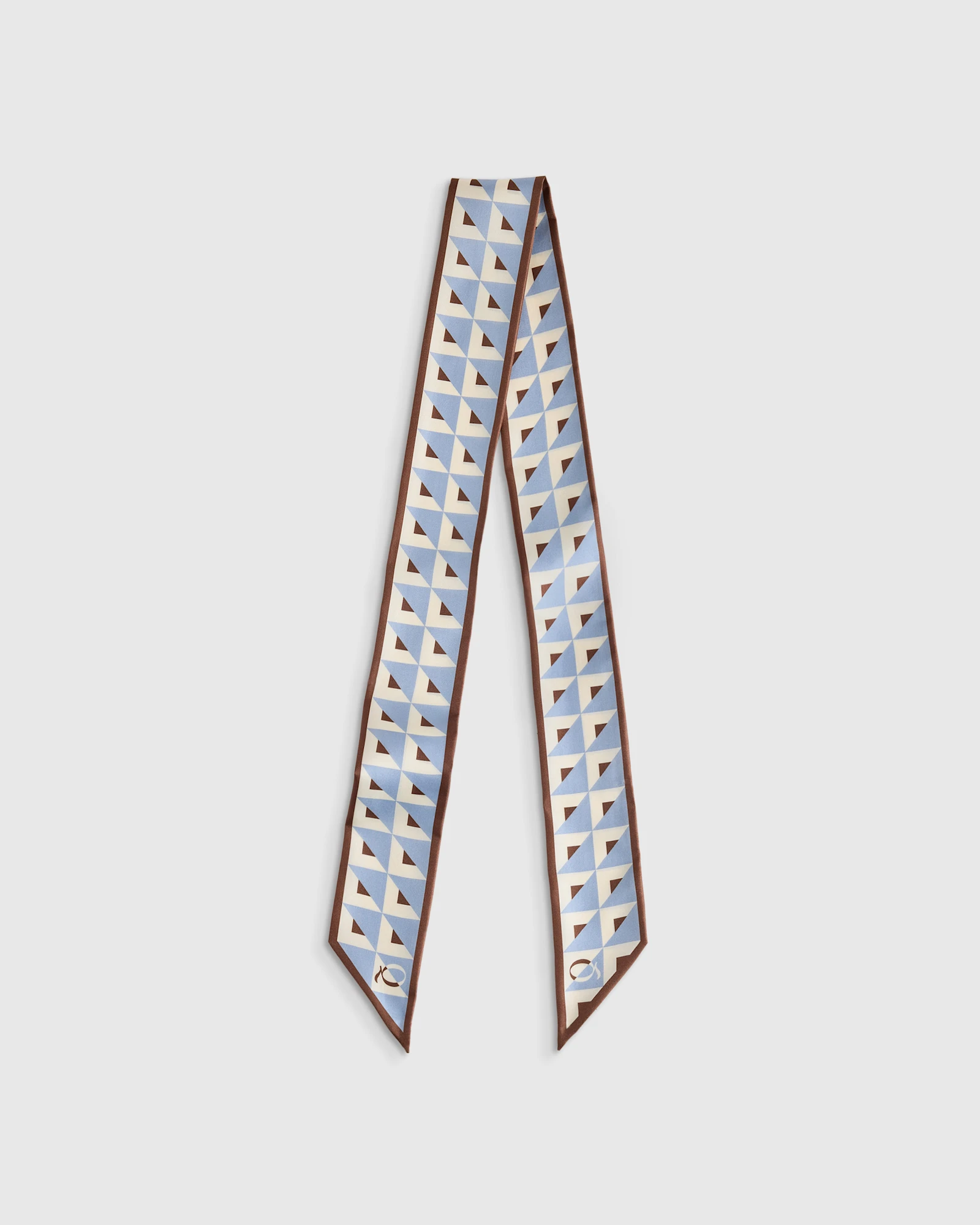 100% Silk Printed Skinny Scarf