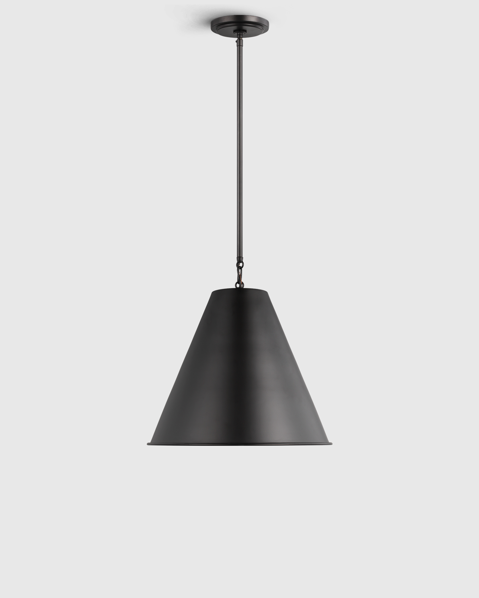 Black Tapered Steel Shade Pendant Light
