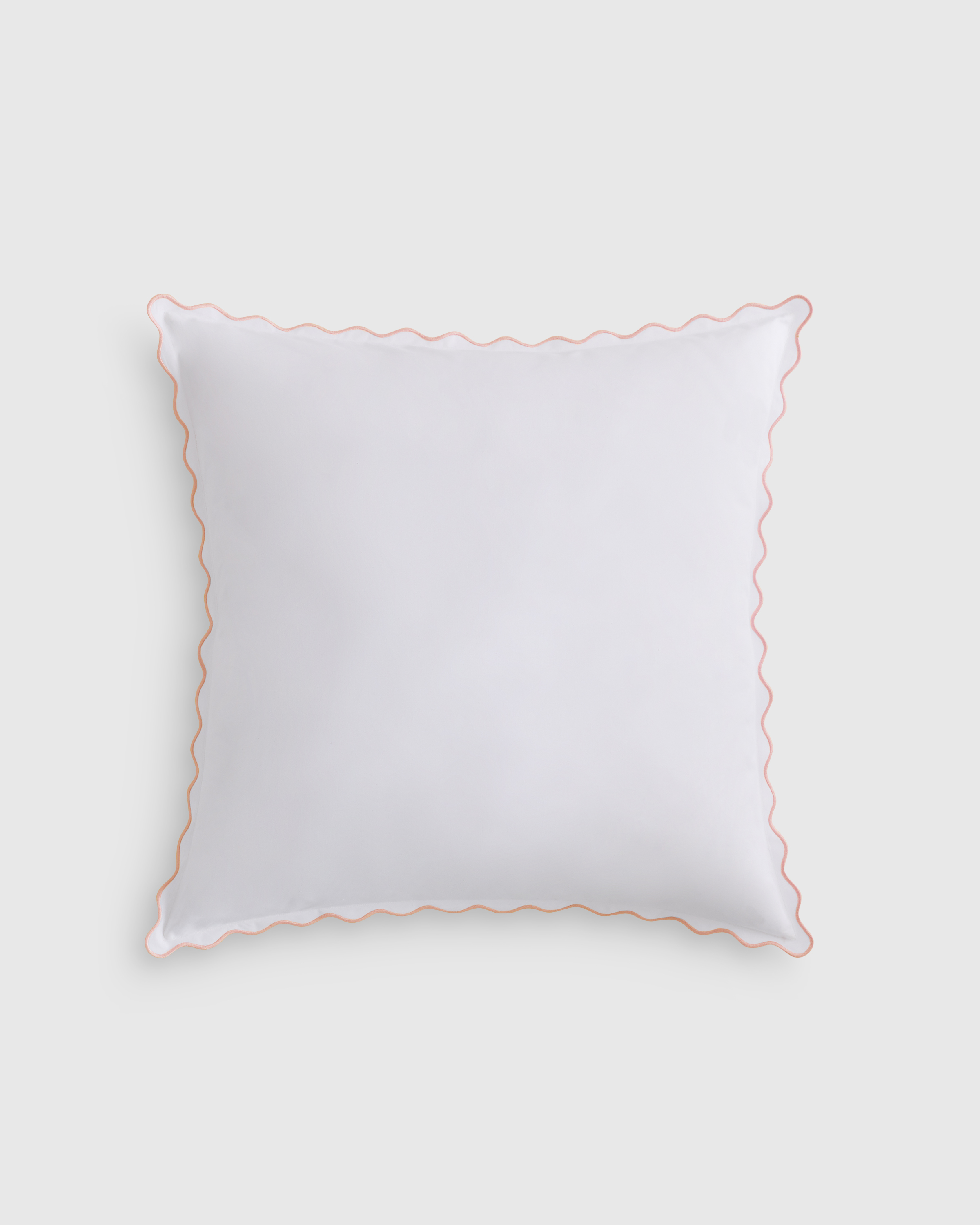 White/Rose Classic Organic Percale Scallop Euro Sham