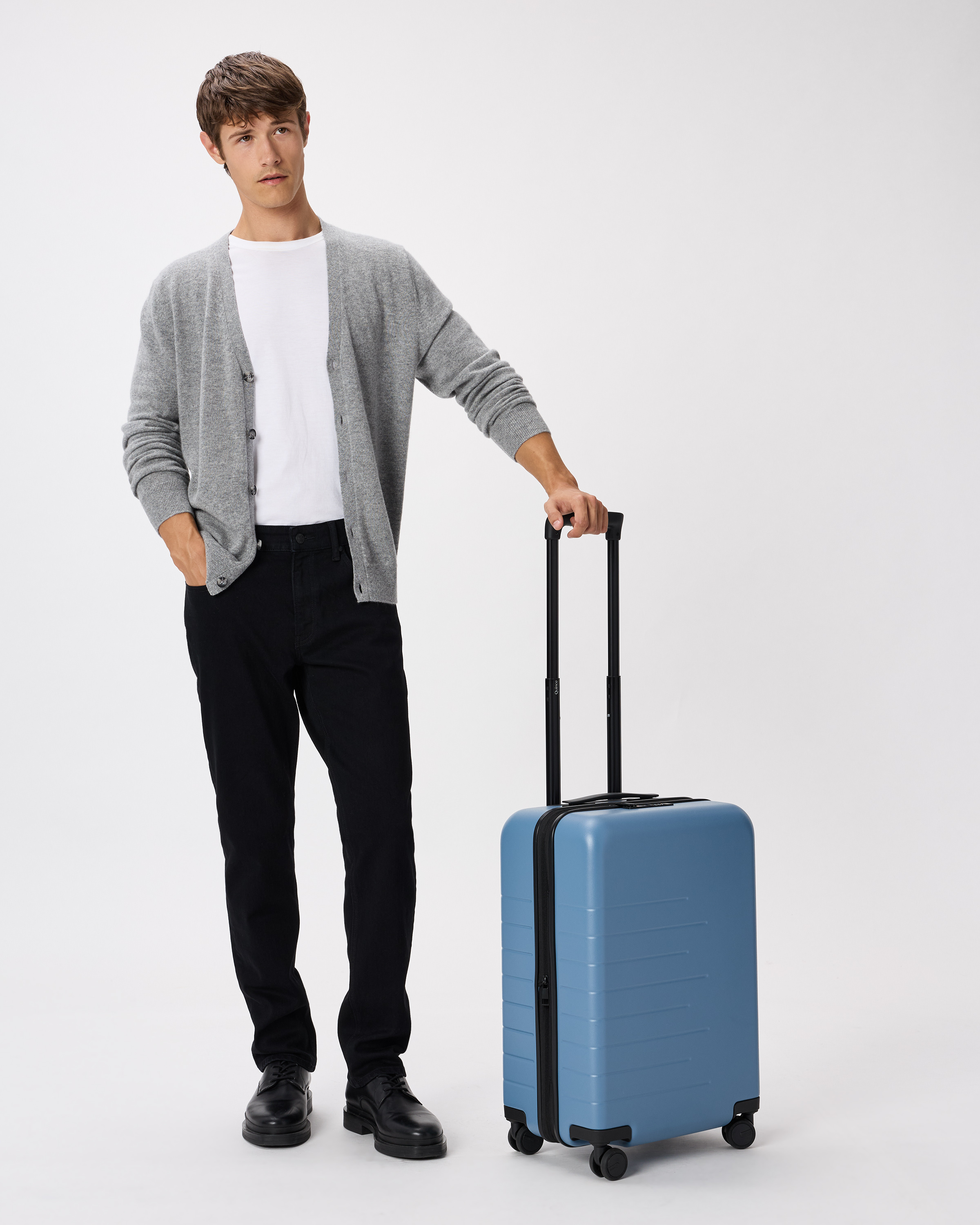 Expandable Carry-On Suitcase in Blue