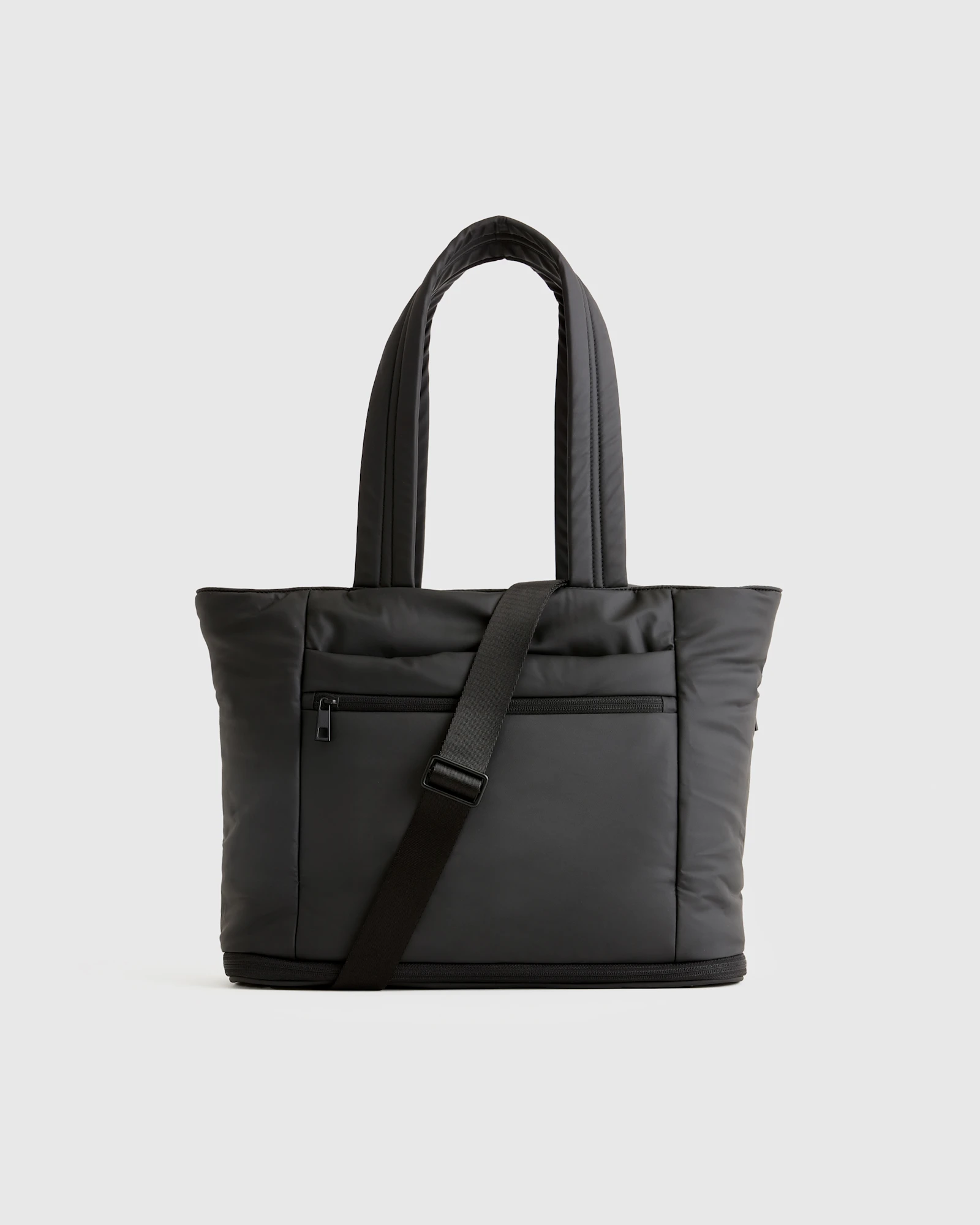 Water Repellent Puff Expandable Tote in Black