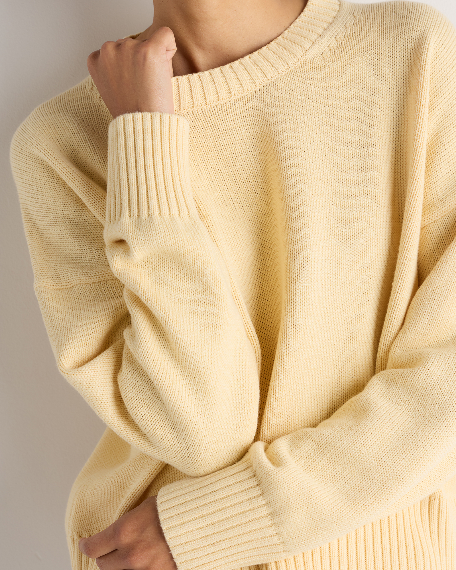 100% Organic Cotton Boyfriend Crew Sweater (Garment Dye)