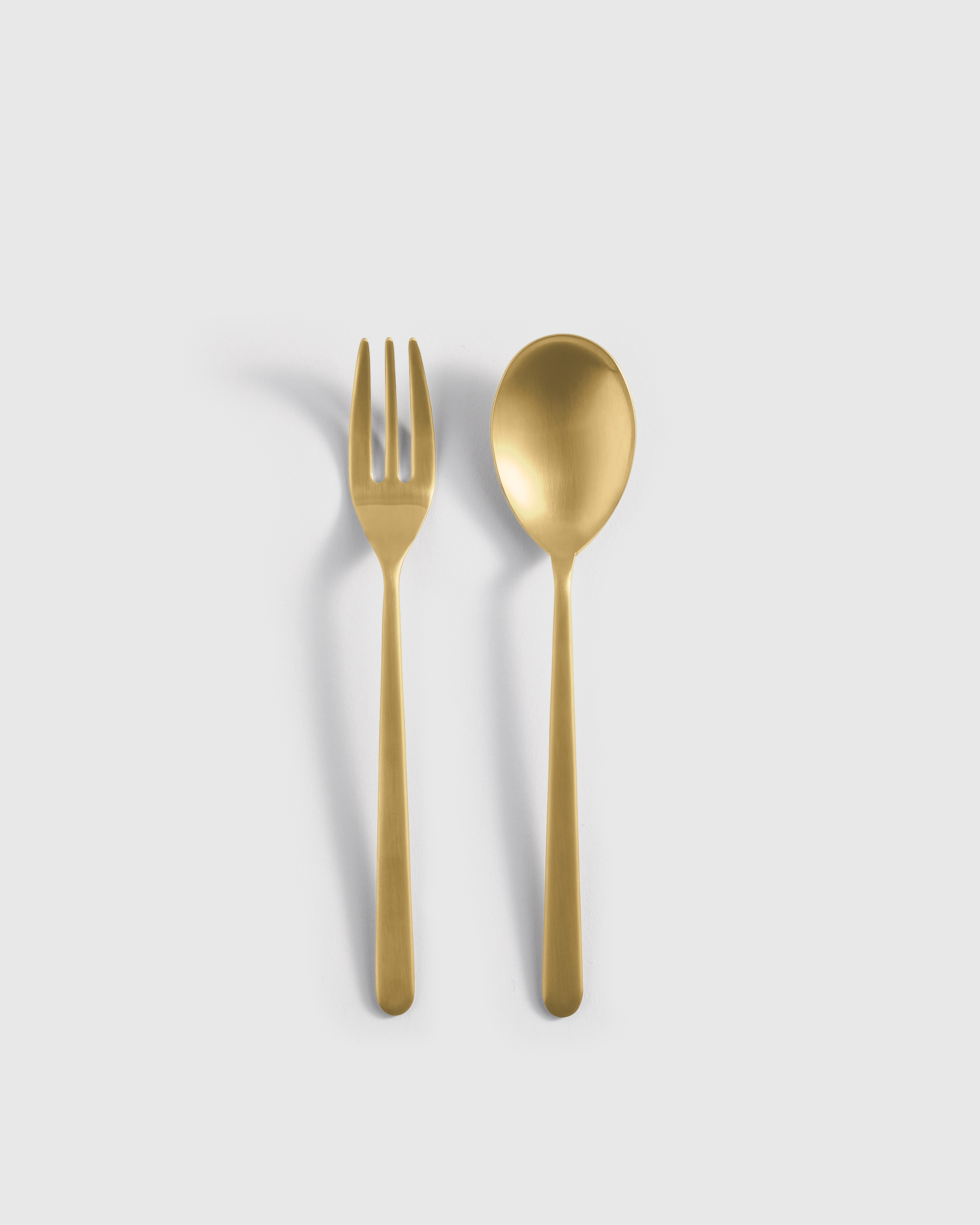 Brushed Gold Linea 2-Pc Serving Utensil Set by Mepra