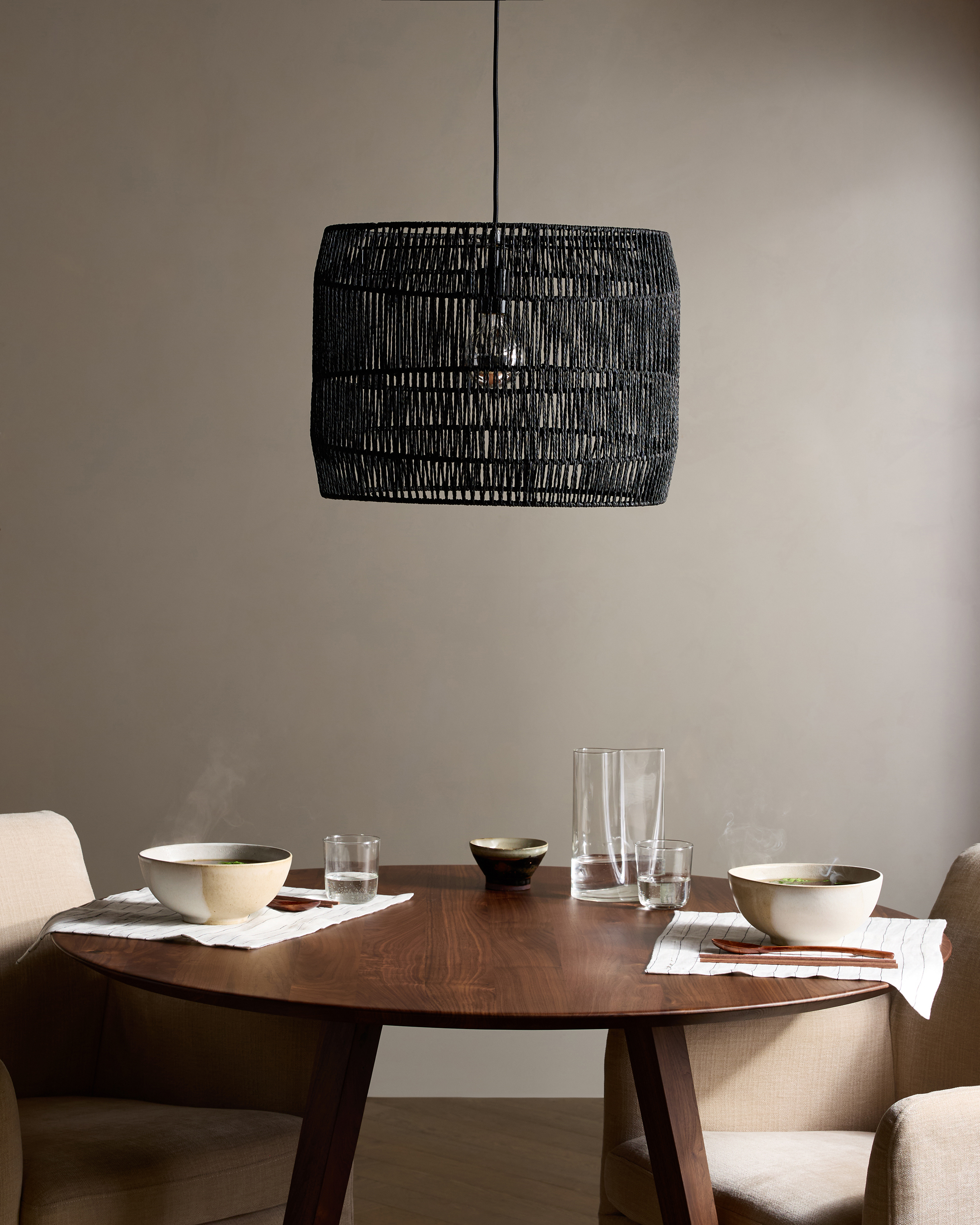 Quince Woven Rope Drum Pendant Light - Thumbnail 3