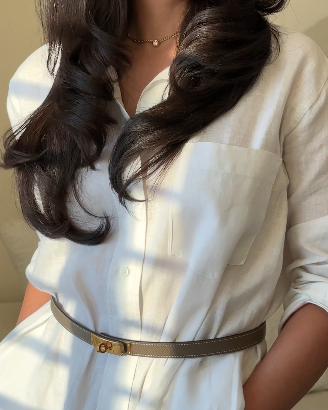 100% European Linen Shirt Dress in White 100% European Linen Shirt Dress in White