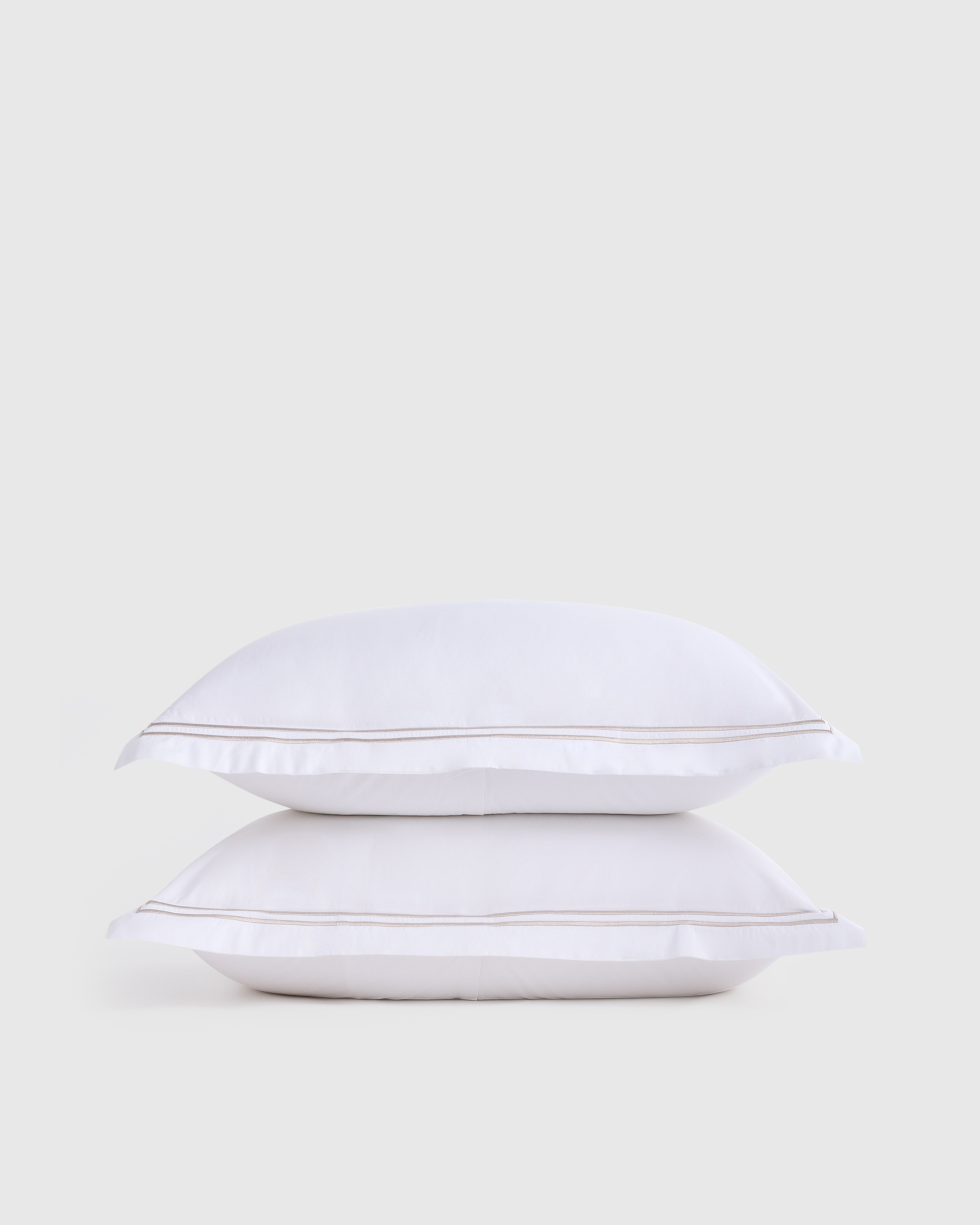 White/Dove Classic Organic Percale Embellished Sham Set