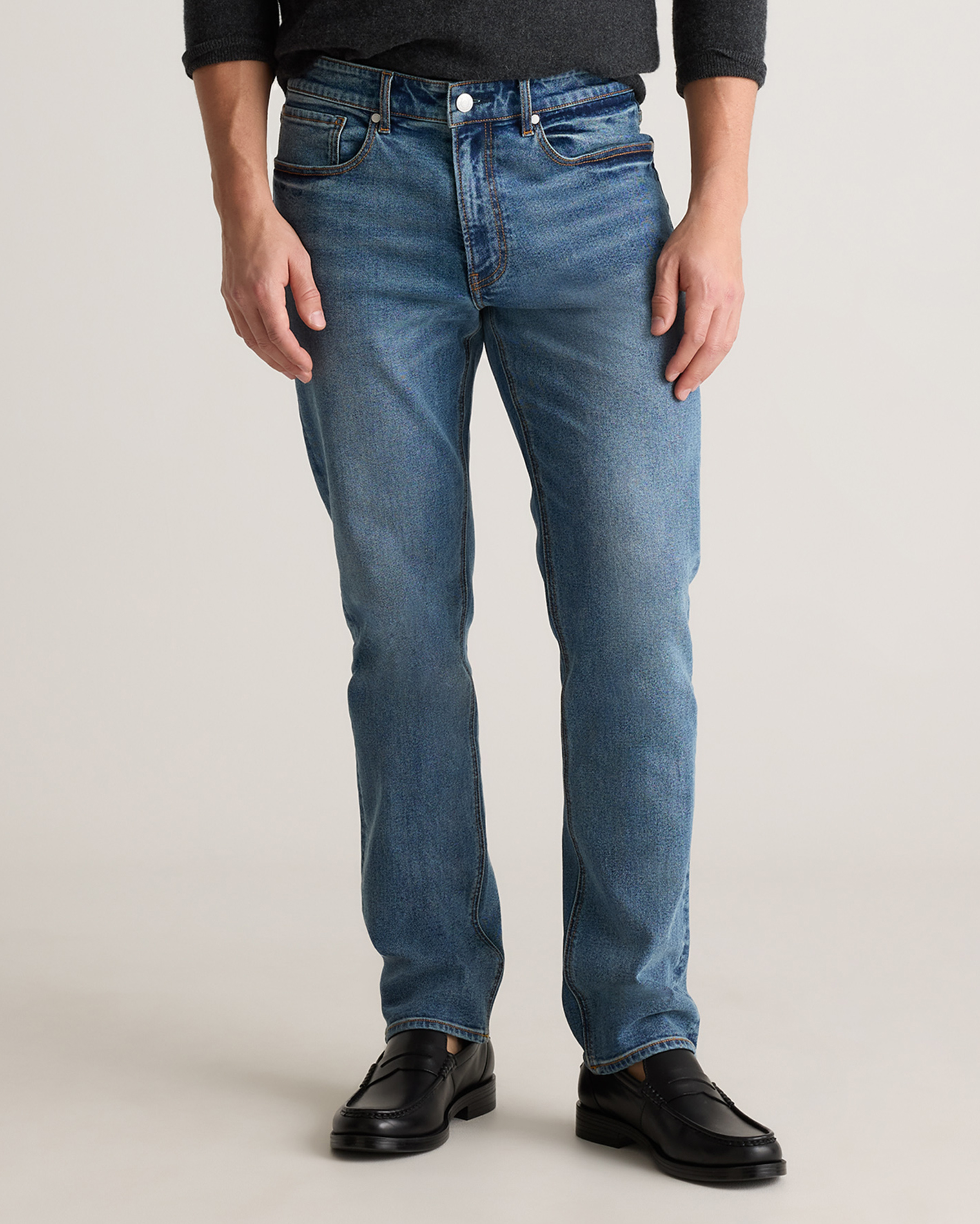 ★★ ★★ Relaxed Straight Denim Pants T22E6NPC TWEE Core 9 Slim Elastic Straight Denim Pants | Straight for
