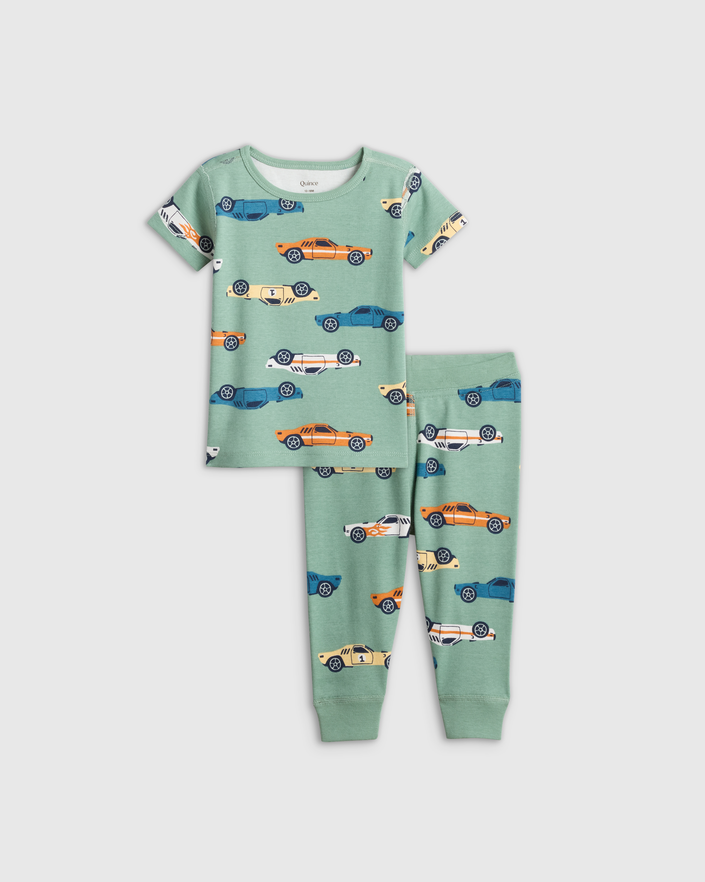 Racecars 100% Organic Cotton Short Sleeve and Pant Pajama Set 