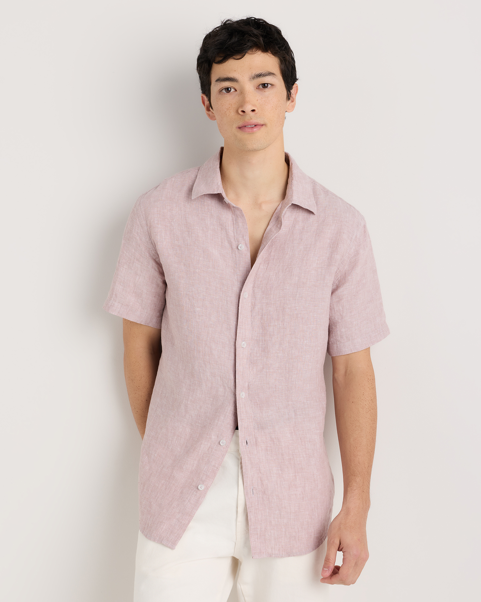 Quince Men's 100% European Linen Relaxed Short Sleeve Shirt