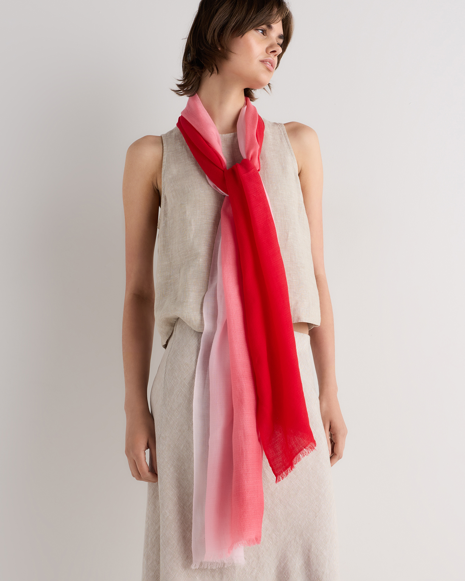 Featherweight Merino Wool Dip-Dye Scarf - thumbnail 9