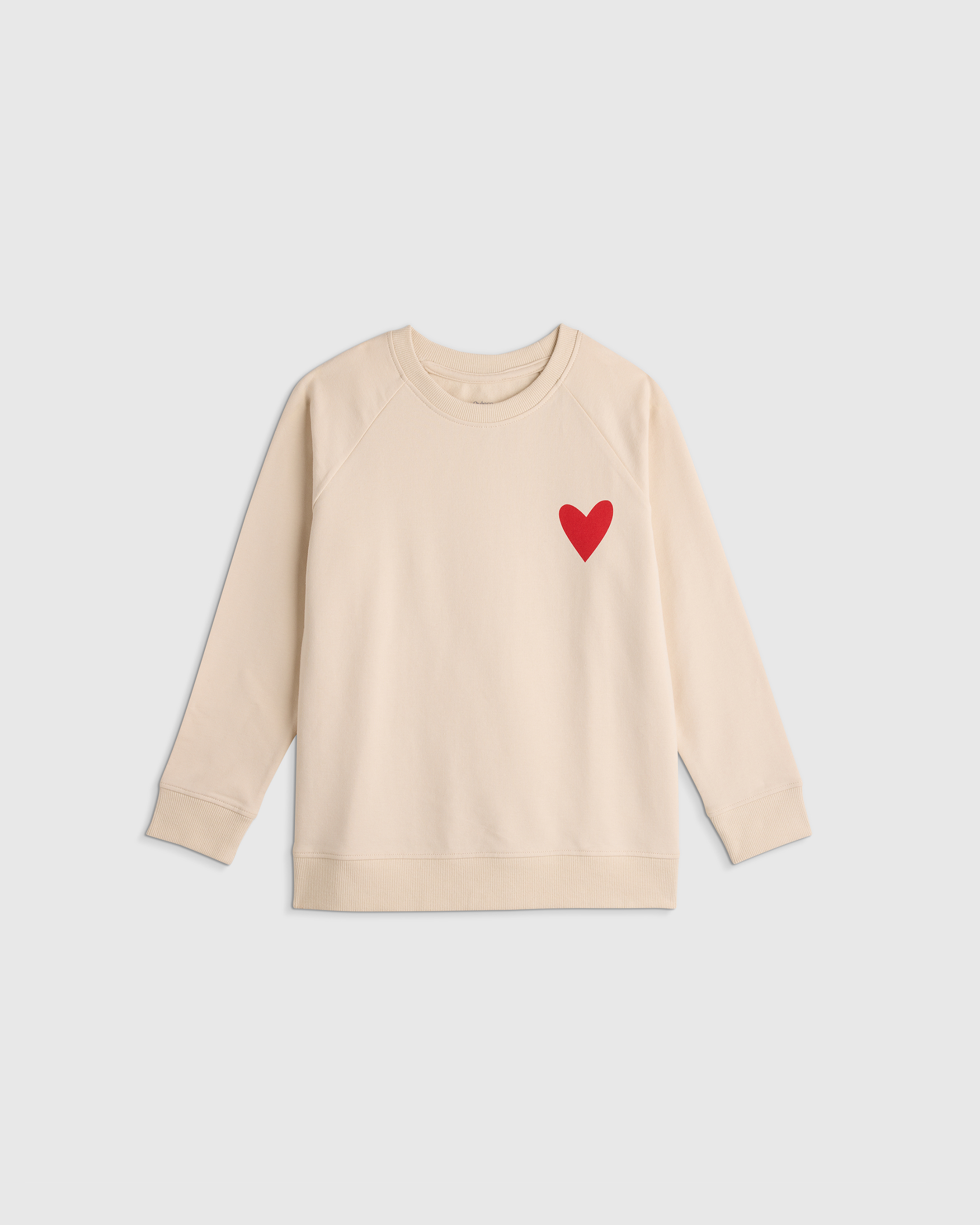 Heart Graphic Organic Cotton French Terry Crew Neck Sweatshirt 