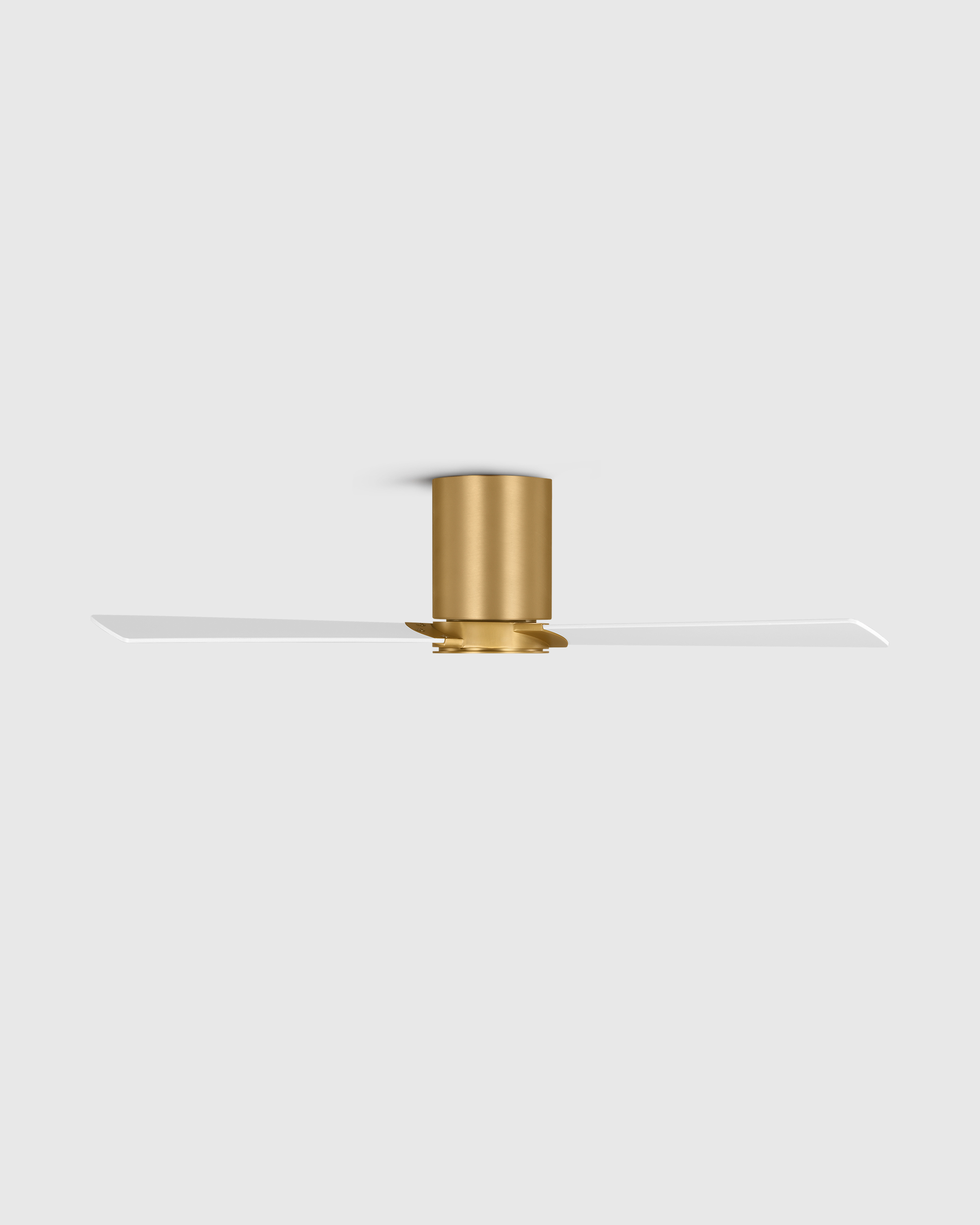 White/Brass Minimalist Hugger Wood Blade Ceiling Fan