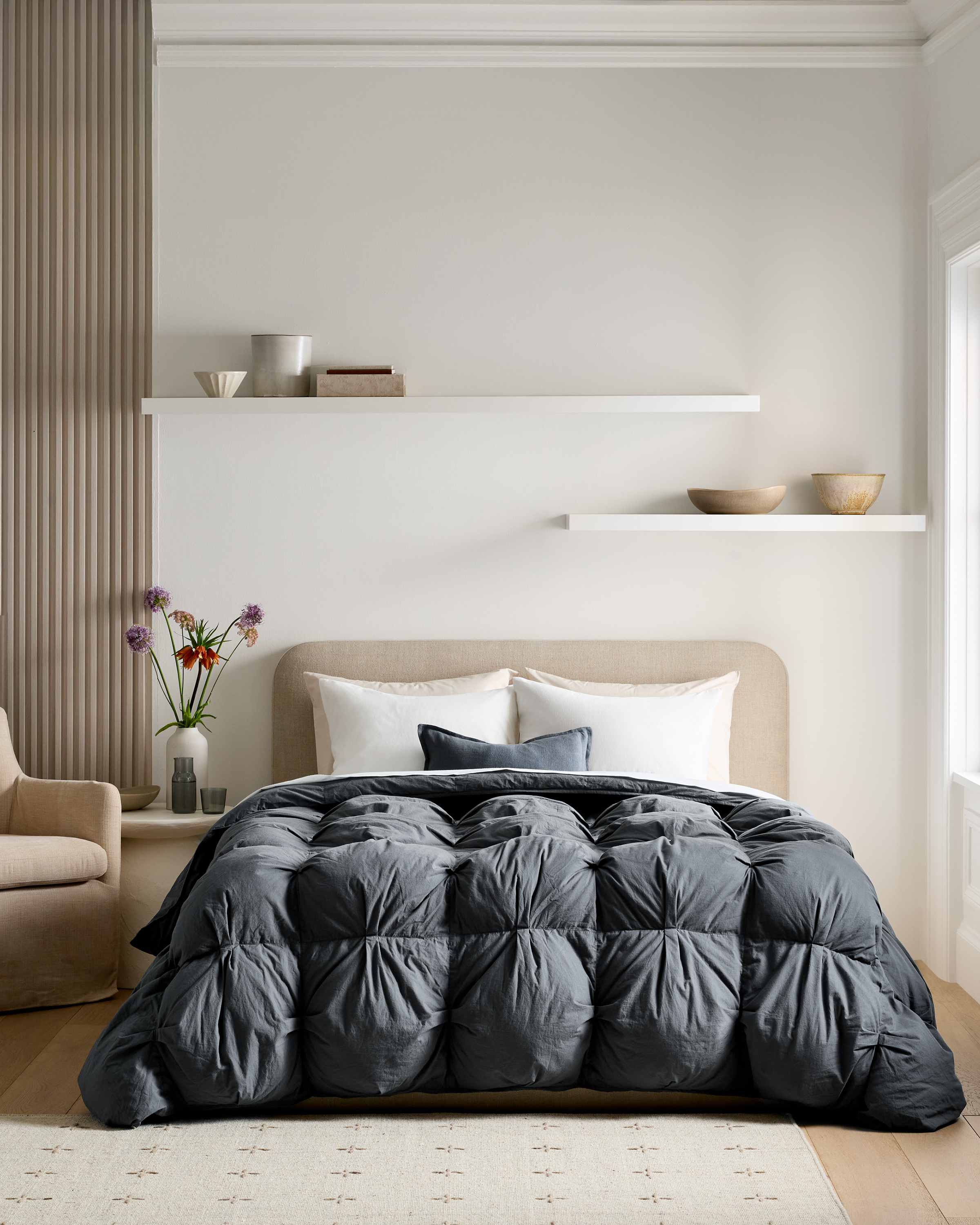 Cotton Pintuck Comforter in Nightfall