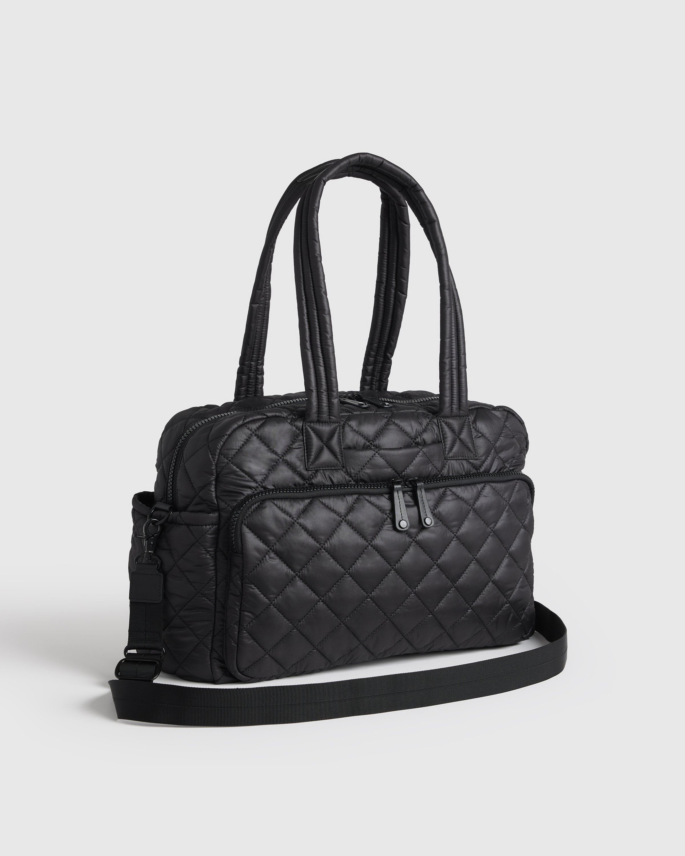 Quilted Duffle Bag in Black