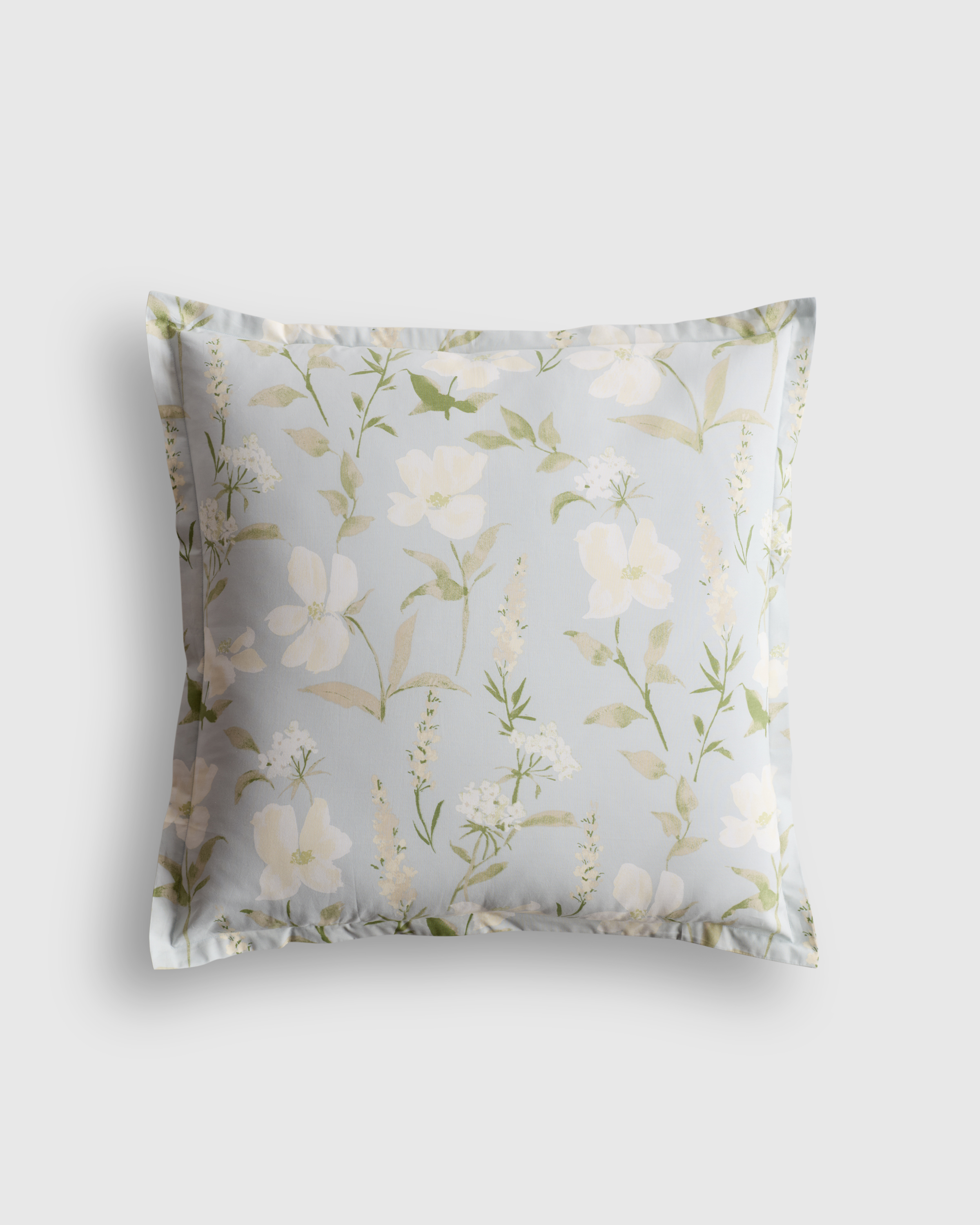 Blue Garden Classic Organic Percale Euro Sham