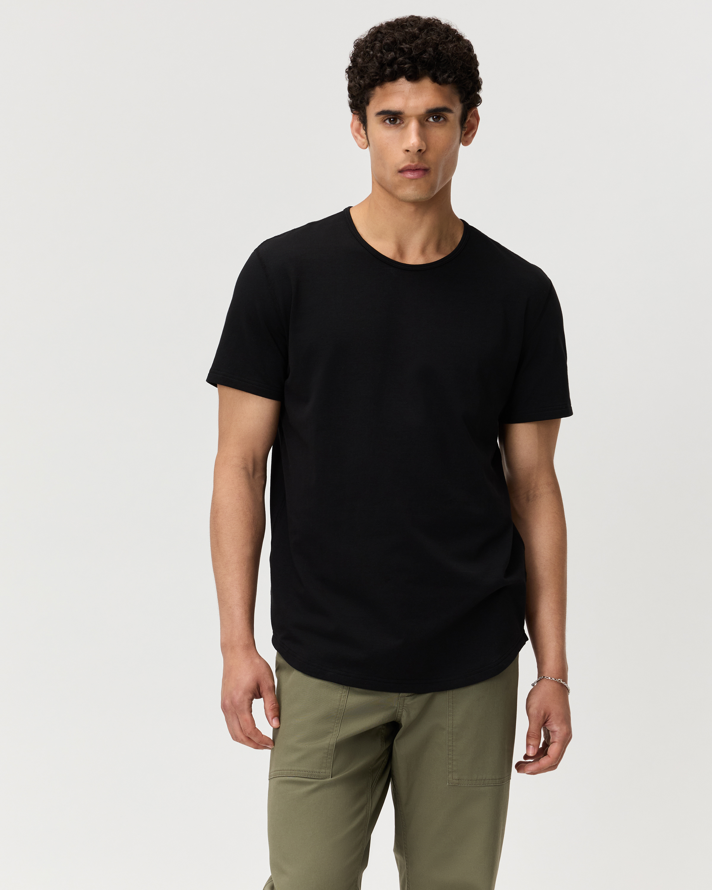 Black Flex Curve Crewneck Tee (3-Pack)