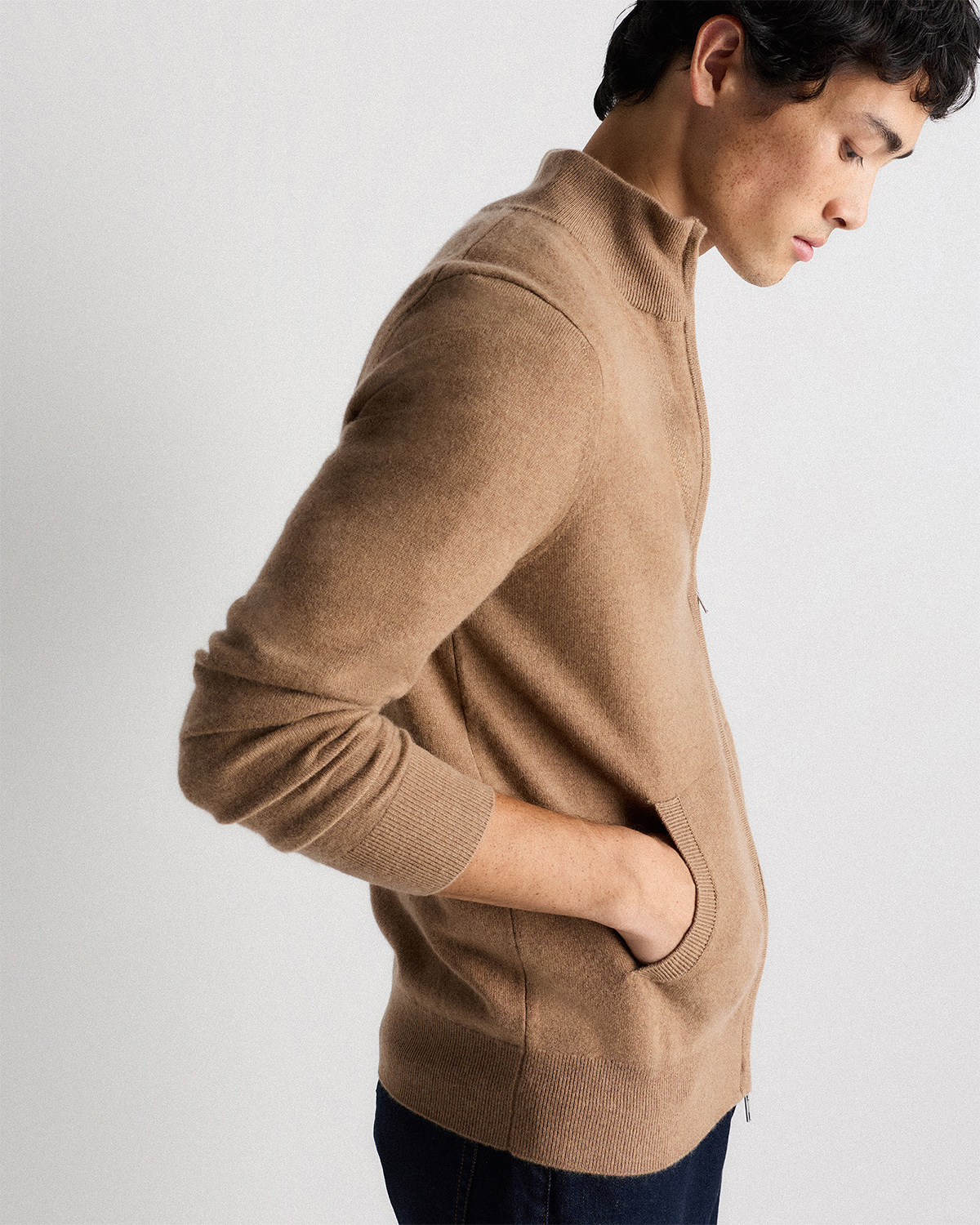 Mongolian Cashmere Full Zip Sweater | Quince Canada