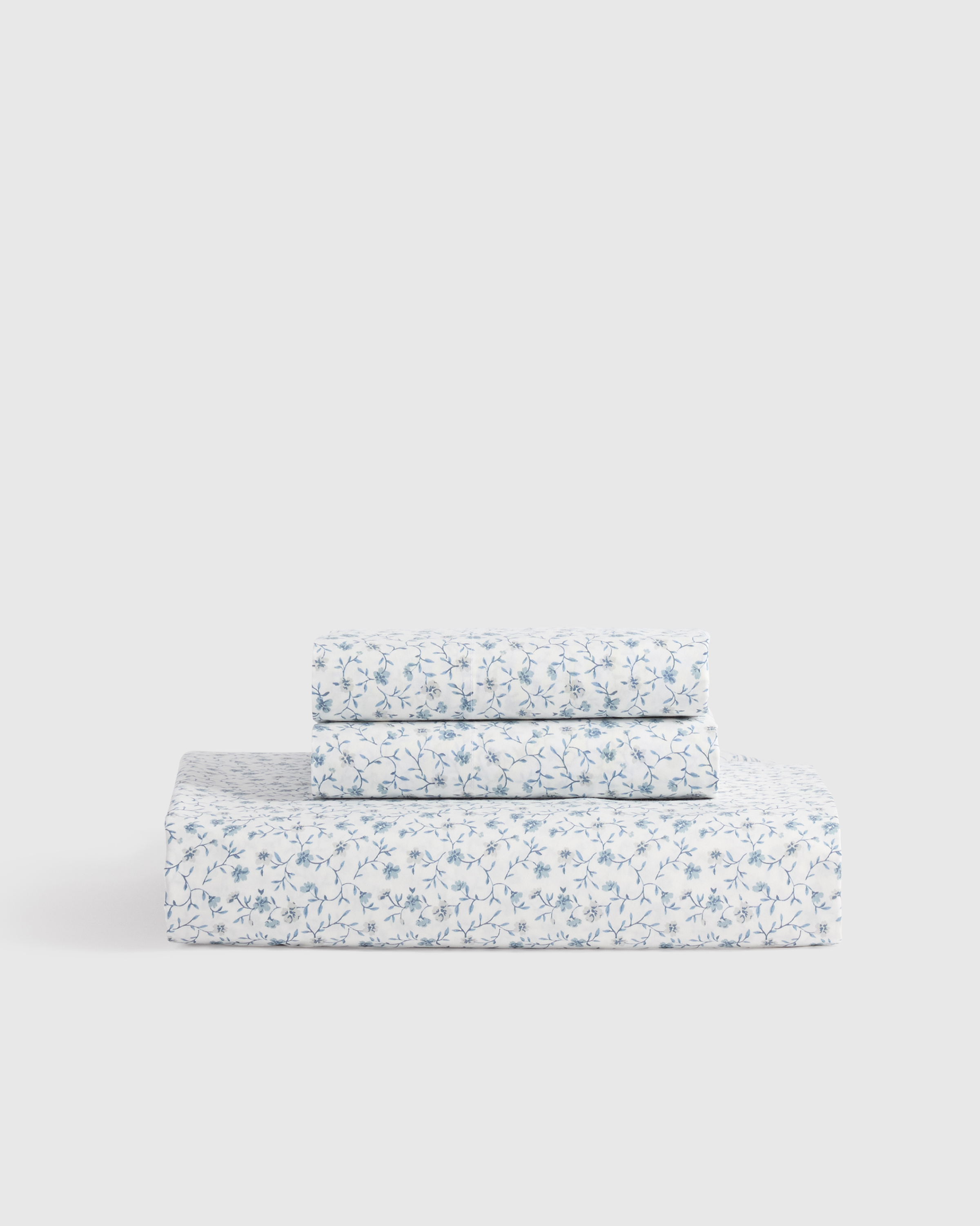 Blue Florette Organic Crisp Percale Fitted Sheet Set