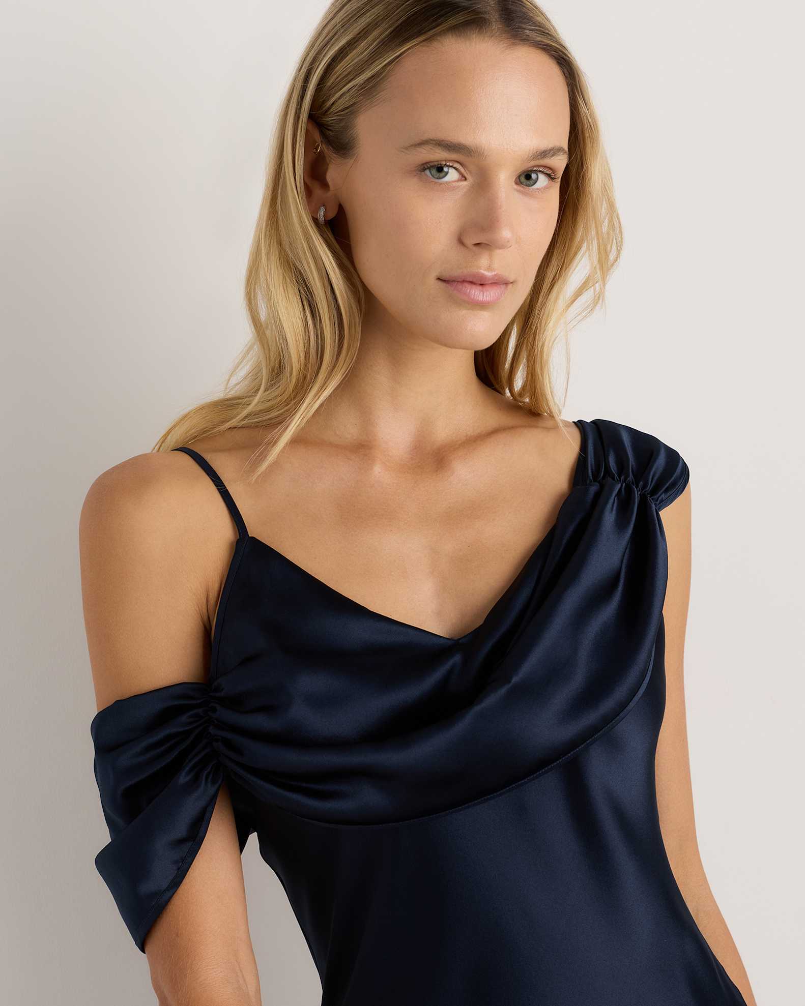 silk draped dress Silk satin draped gown - PanumasSilk satin draped gown