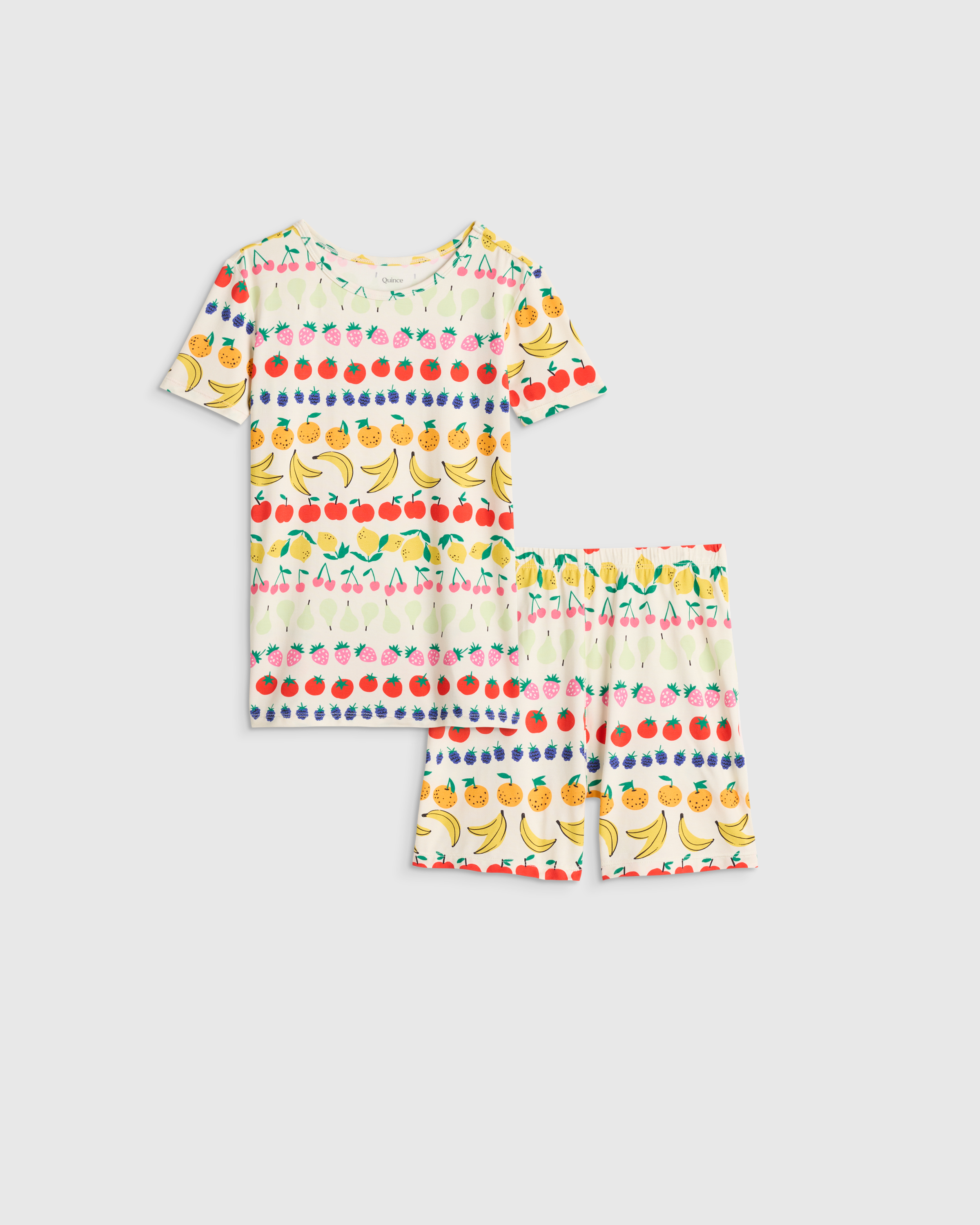 Fruit Stripe Bamboo Short Sleeve and Shorts Pajama Set