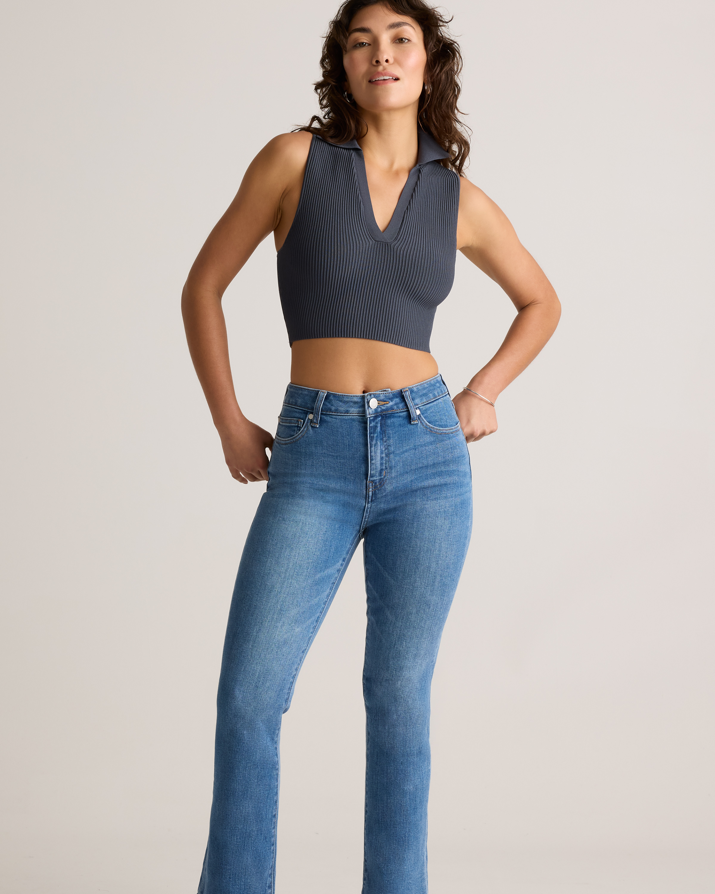 Flare Jeans Loafers With Cropped Pants Bella Stretch Kick Flare