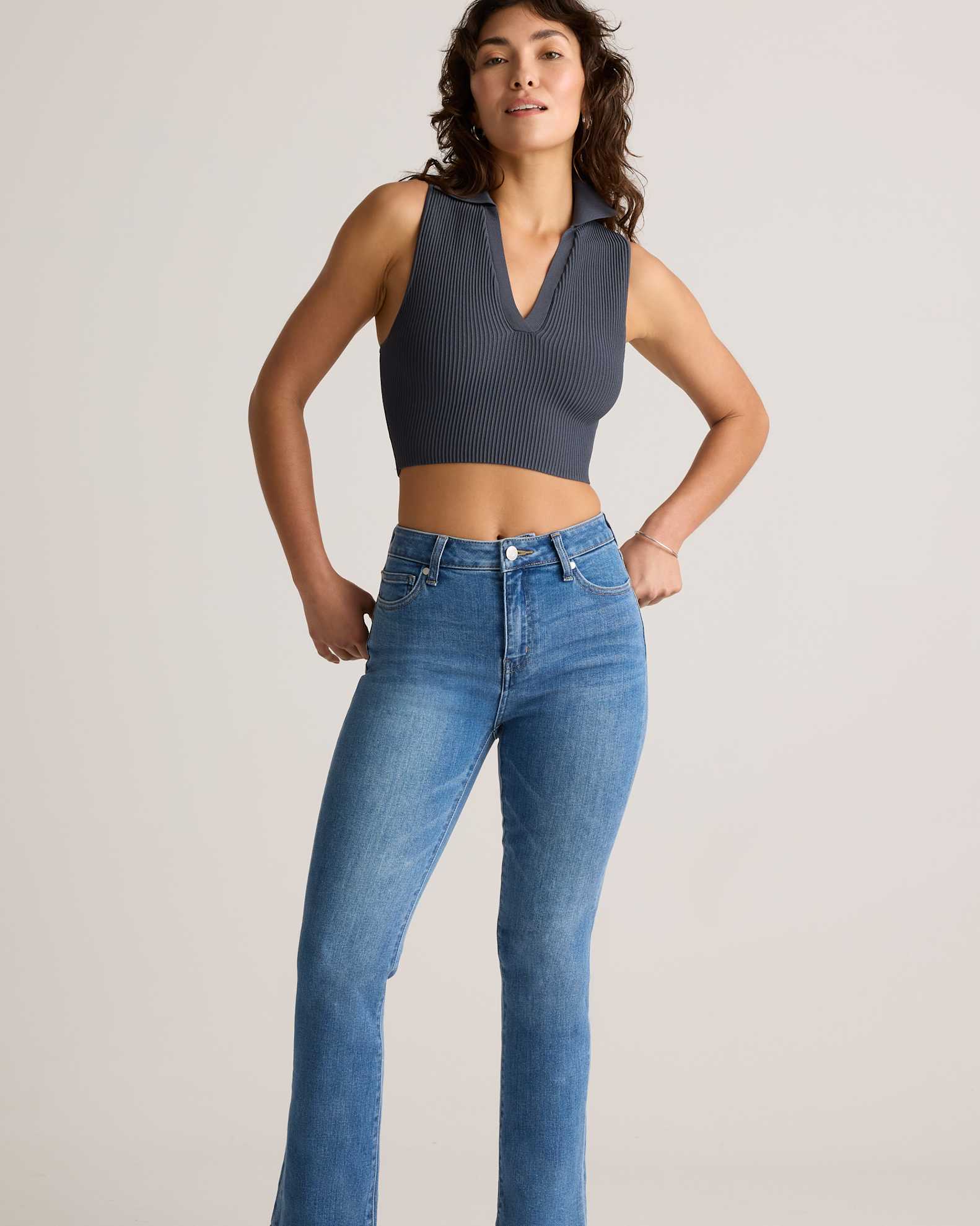 Flare Jeans Loafers With Cropped Pants Bella Stretch Kick Flare