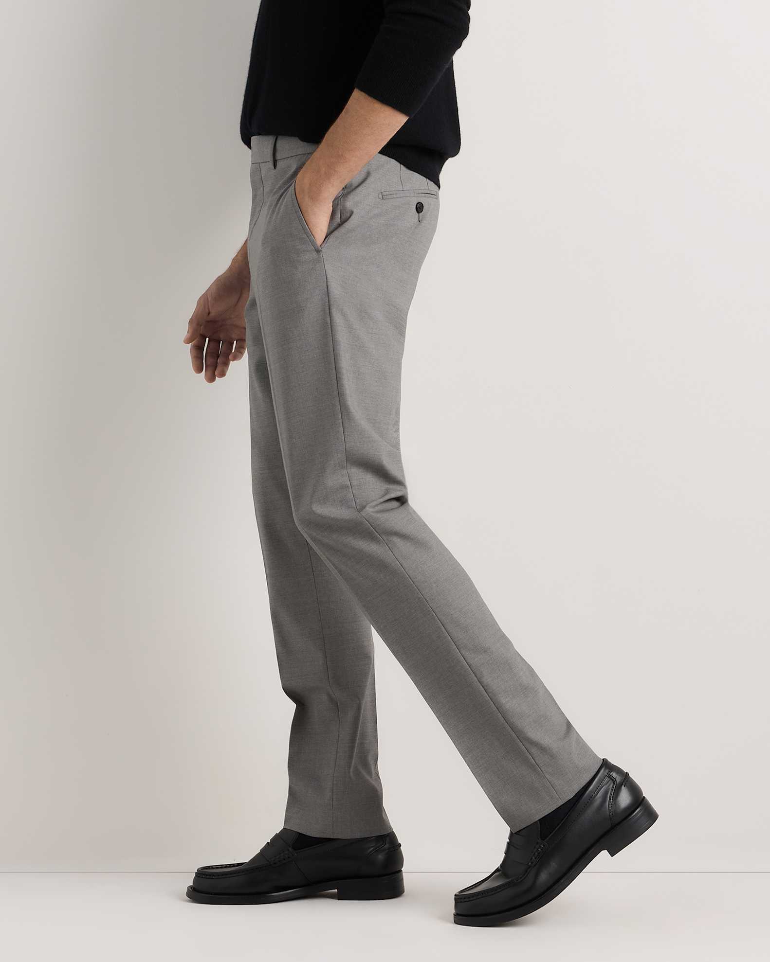 Stretch Wool Dress Pant in Grey Melange Stretch Wool Dress Pant in Grey Melange