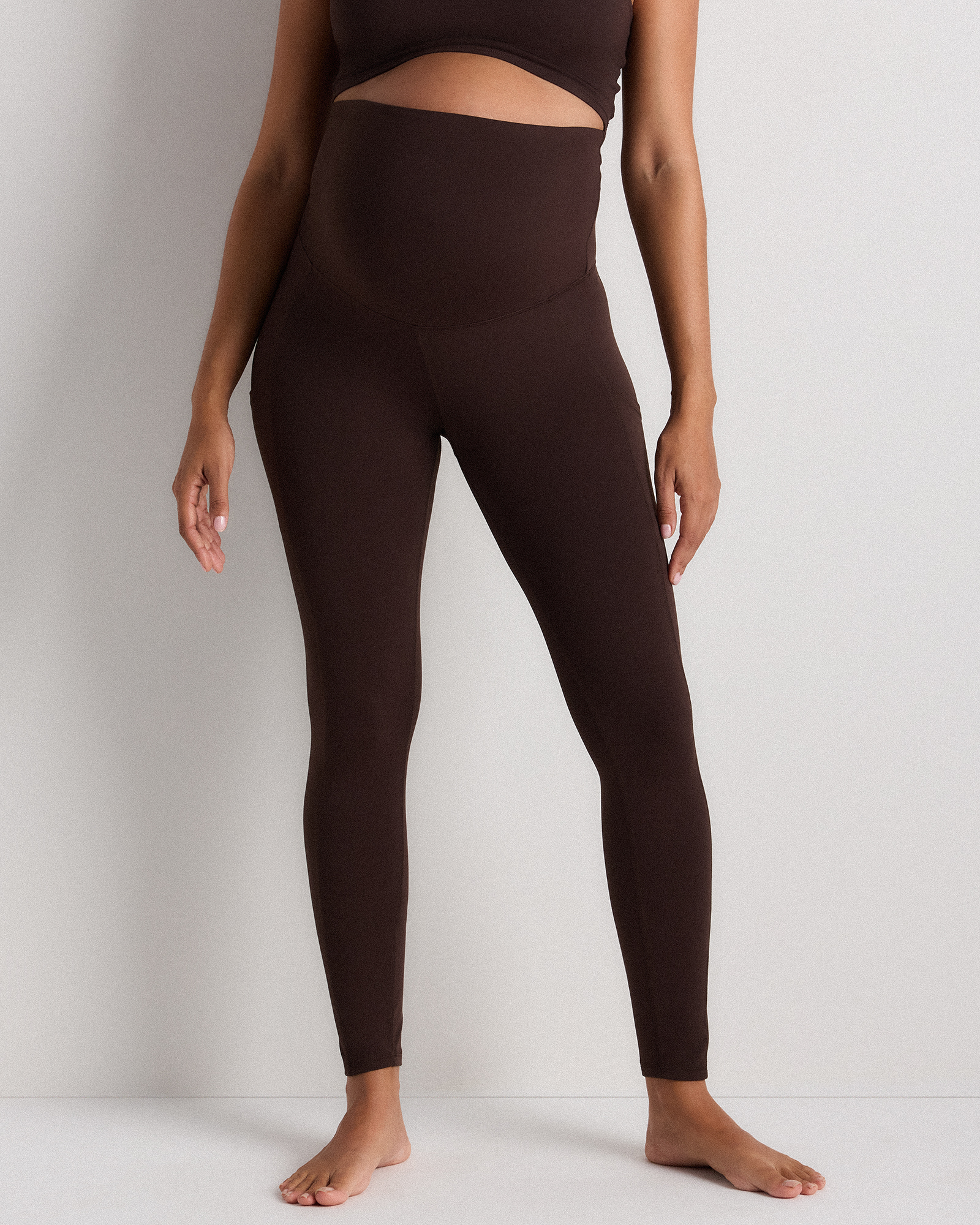Quince Women's Ultra-form Maternity Pocket Leggings In Brown