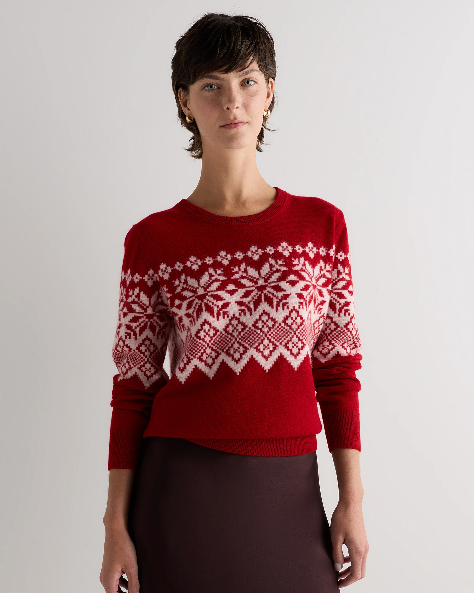 Women's Mongolian Cashmere Fair Isle Christmas Sweater