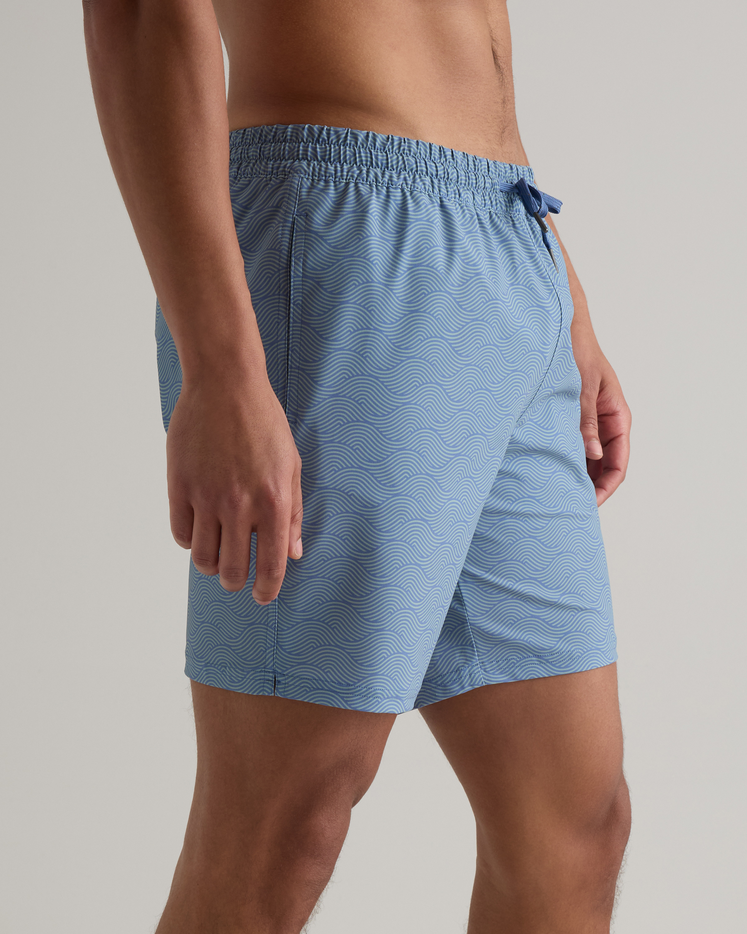 Italian Swim Trunk in Tonal Waves