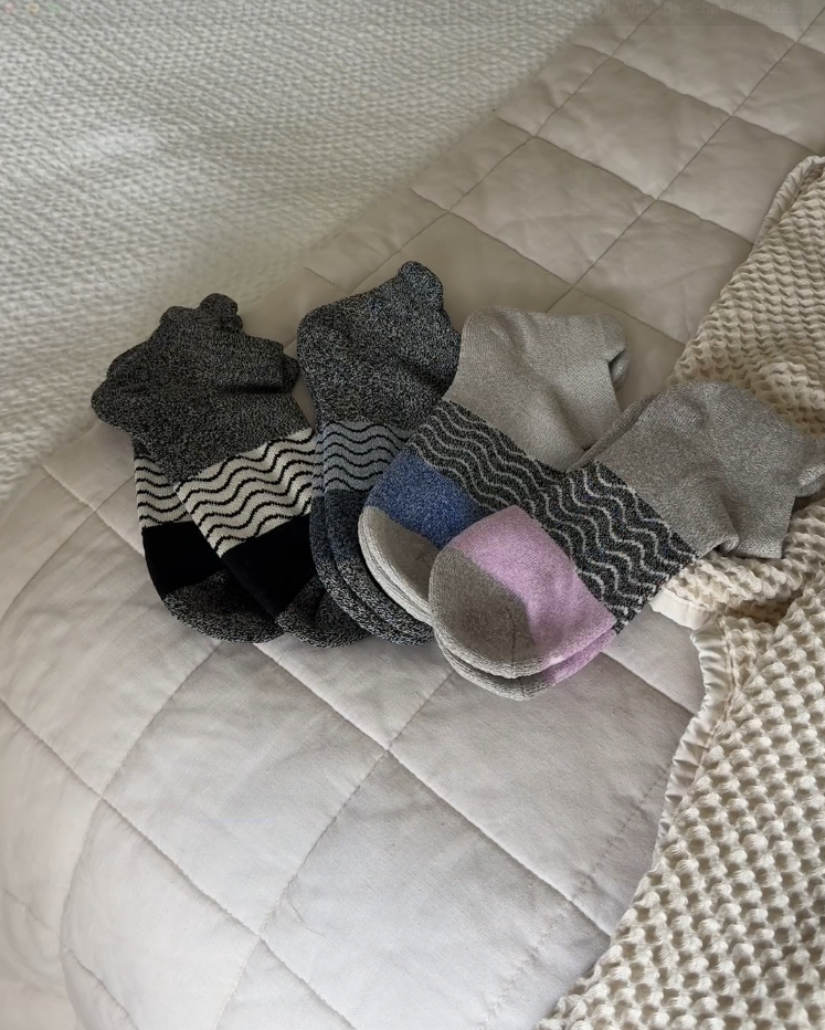 Everyday Cotton Tri-Block Marl Ankle Socks (4-pack) - PDP Video Thumbnail (Multi, 4x5)