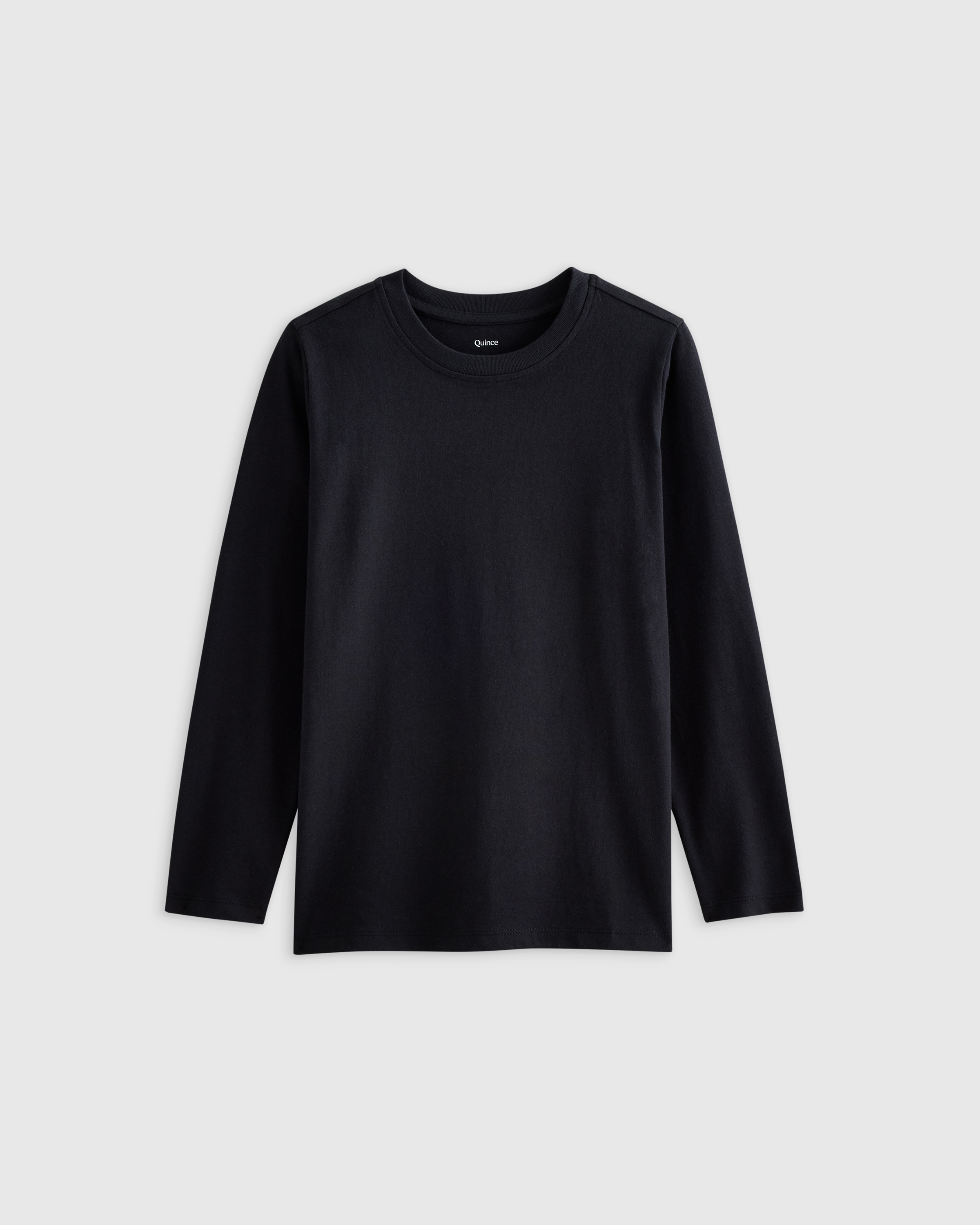 Black 100% Organic Cotton Jersey Long Sleeve Tee 